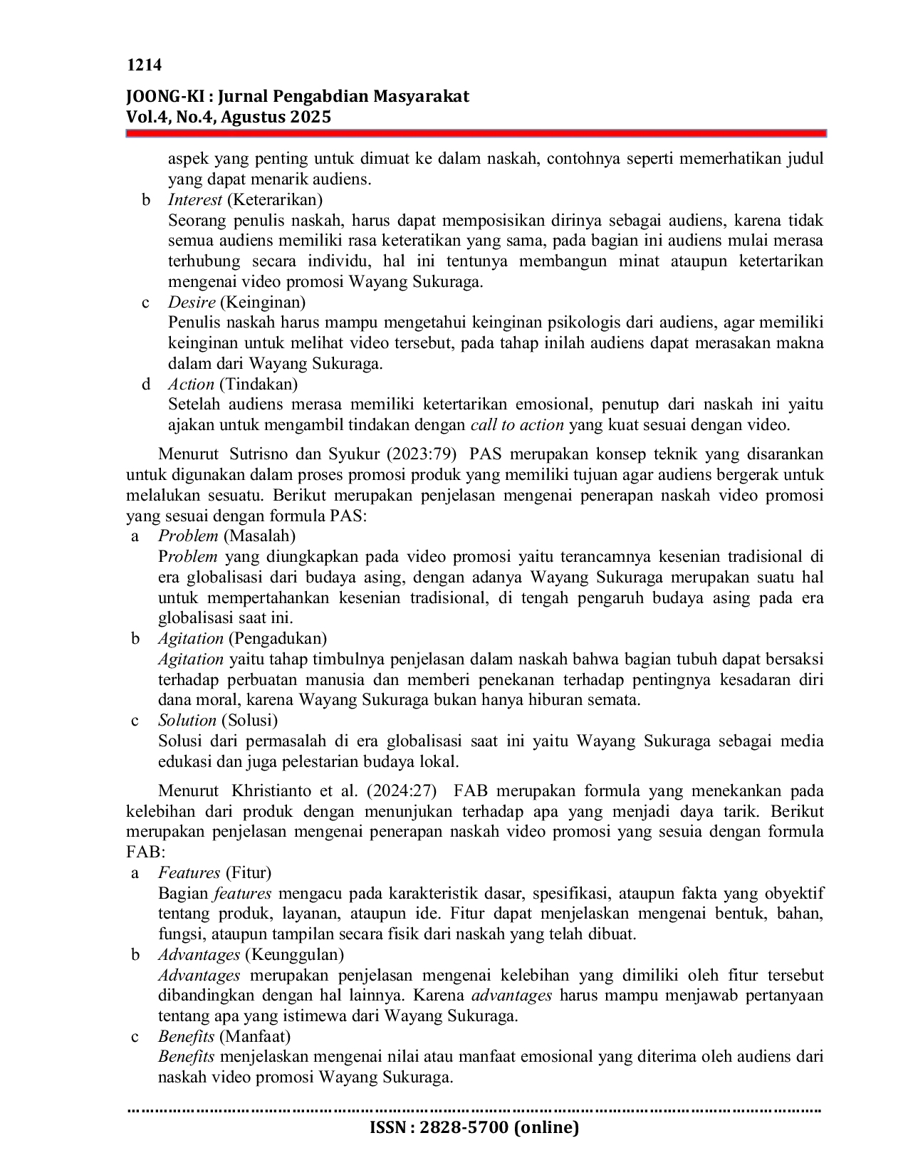 JURIS Proses Penulisan Naskah dalam Pembuatan Video Promosi Wayang Sukuraga