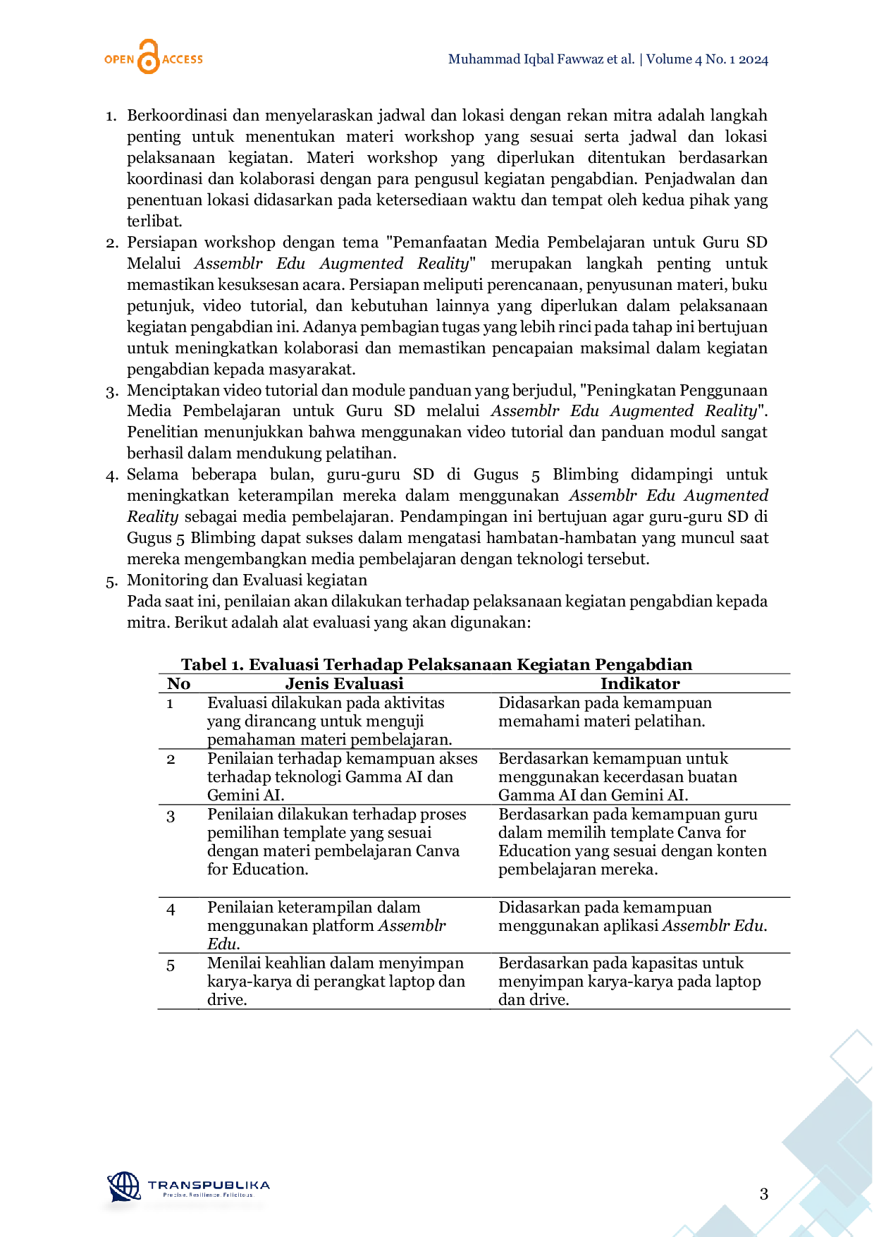 JURIS Peningkatan Kompetensi Guru SD Melalui Workshop Media Belajar Interaktif Menggunakan Assemblr Edu dan Artificial Intelligence