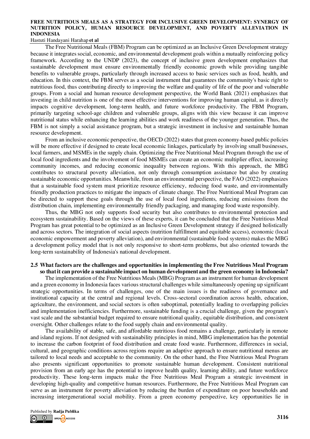 JURIS Free Nutritious Meals As A Strategy For Inclusive Green Development Synergy Of Nutrition Policy Human Resource Development And Poverty Alleviation In Indonesia