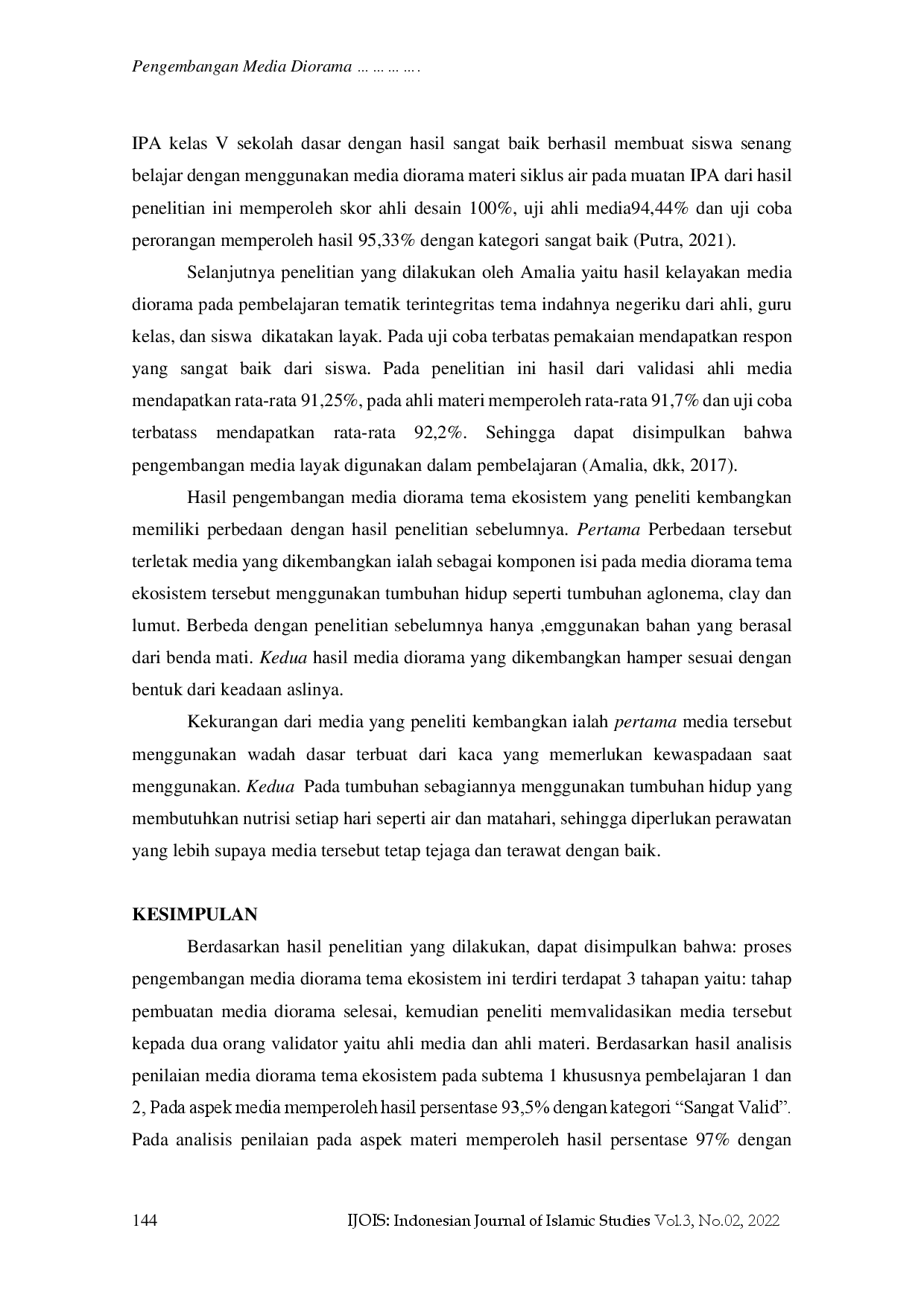 juris Pengembangan Media Diorama Tema Ekosistem Untuk Kelas V Sekolah Dasar