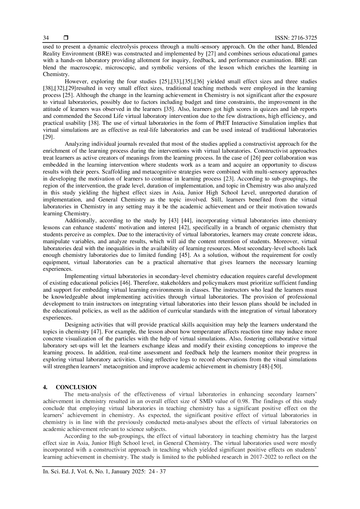 JURIS The Effects of Chemistry Virtual Laboratories in Academic Achievement of Secondary Level Learners A Meta Analysis