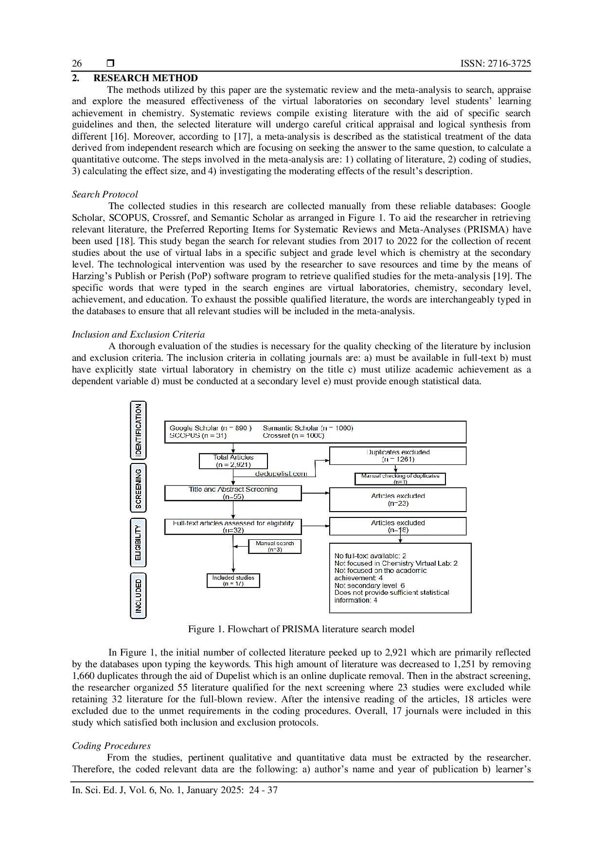 JURIS The Effects of Chemistry Virtual Laboratories in Academic Achievement of Secondary Level Learners A Meta Analysis