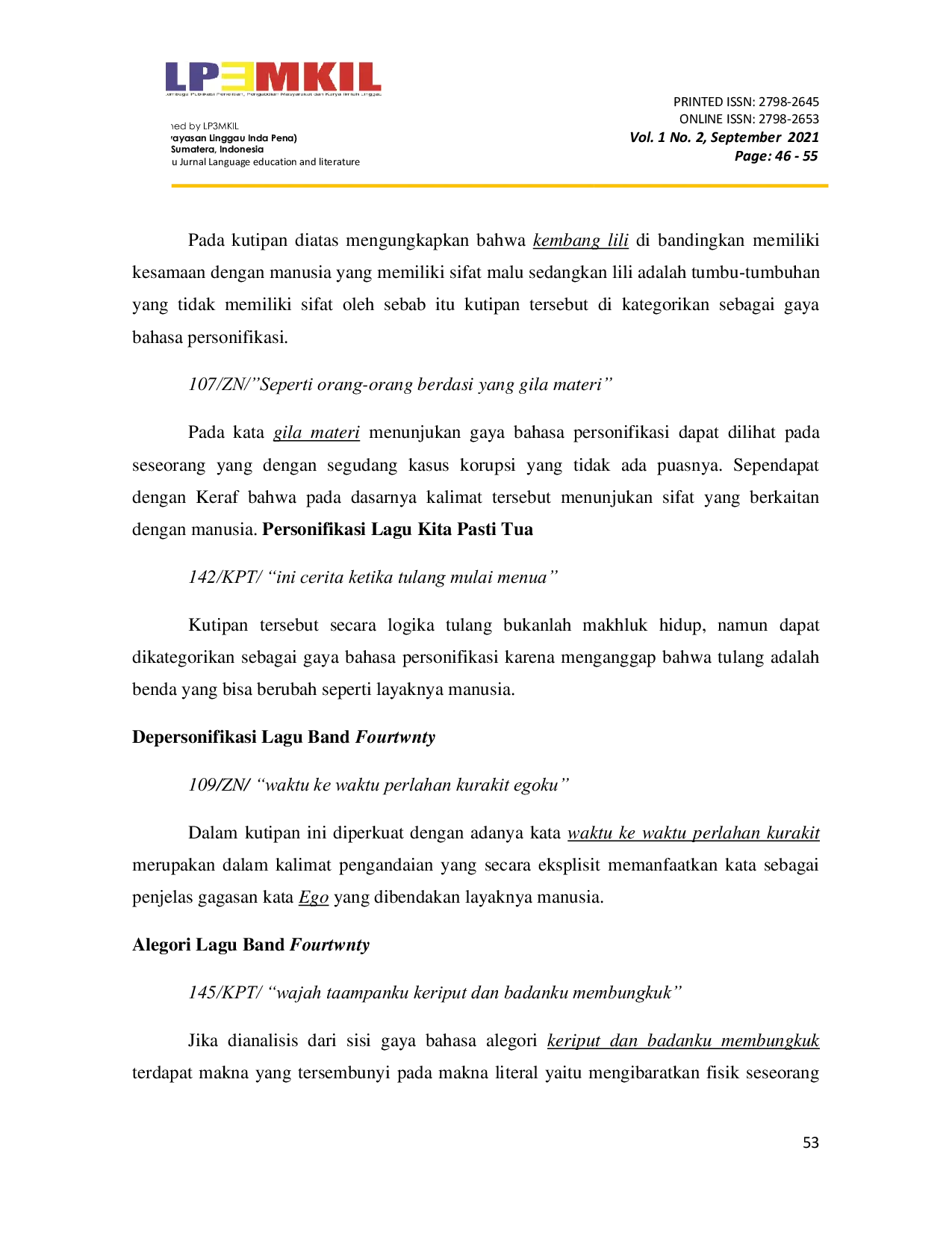 JURIS Analisis Diksi dan Gaya Bahasa Lagu Band Fourtwnty Album Ego dan Fungsi Otak