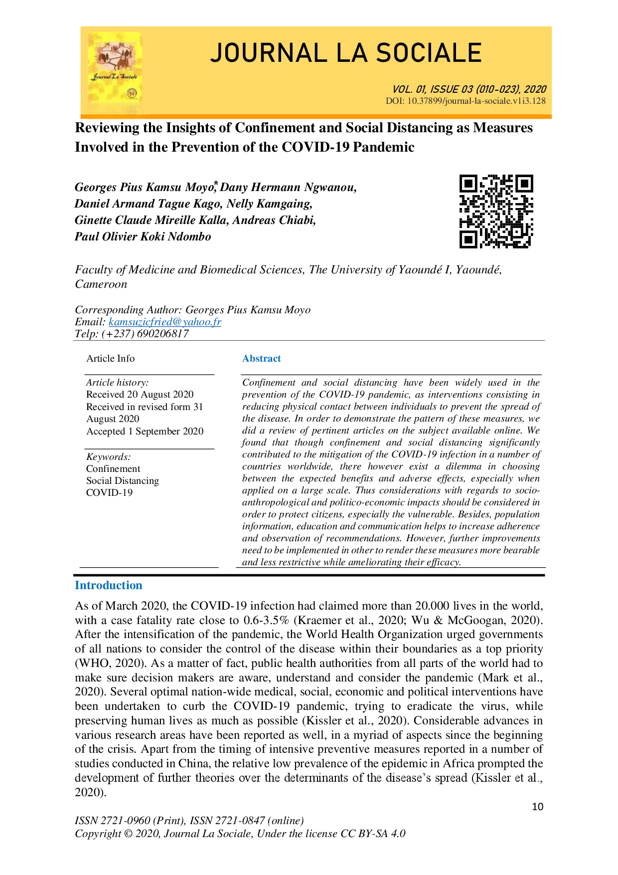 juris Reviewing the Insights of Confinement and Social Distancing as Measures Involved in the Prevention of the COVID 19 Pandemic