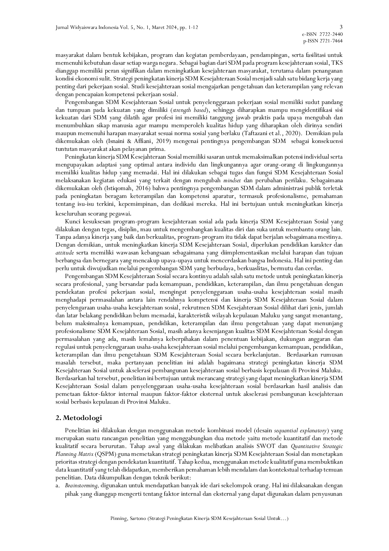 JURIS Strategi Peningkatan Kinerja SDM Kesejahteraan Sosial Untuk Akselerasi Pembangunan Kesejahteraan Sosial Berbasis Kepulauan