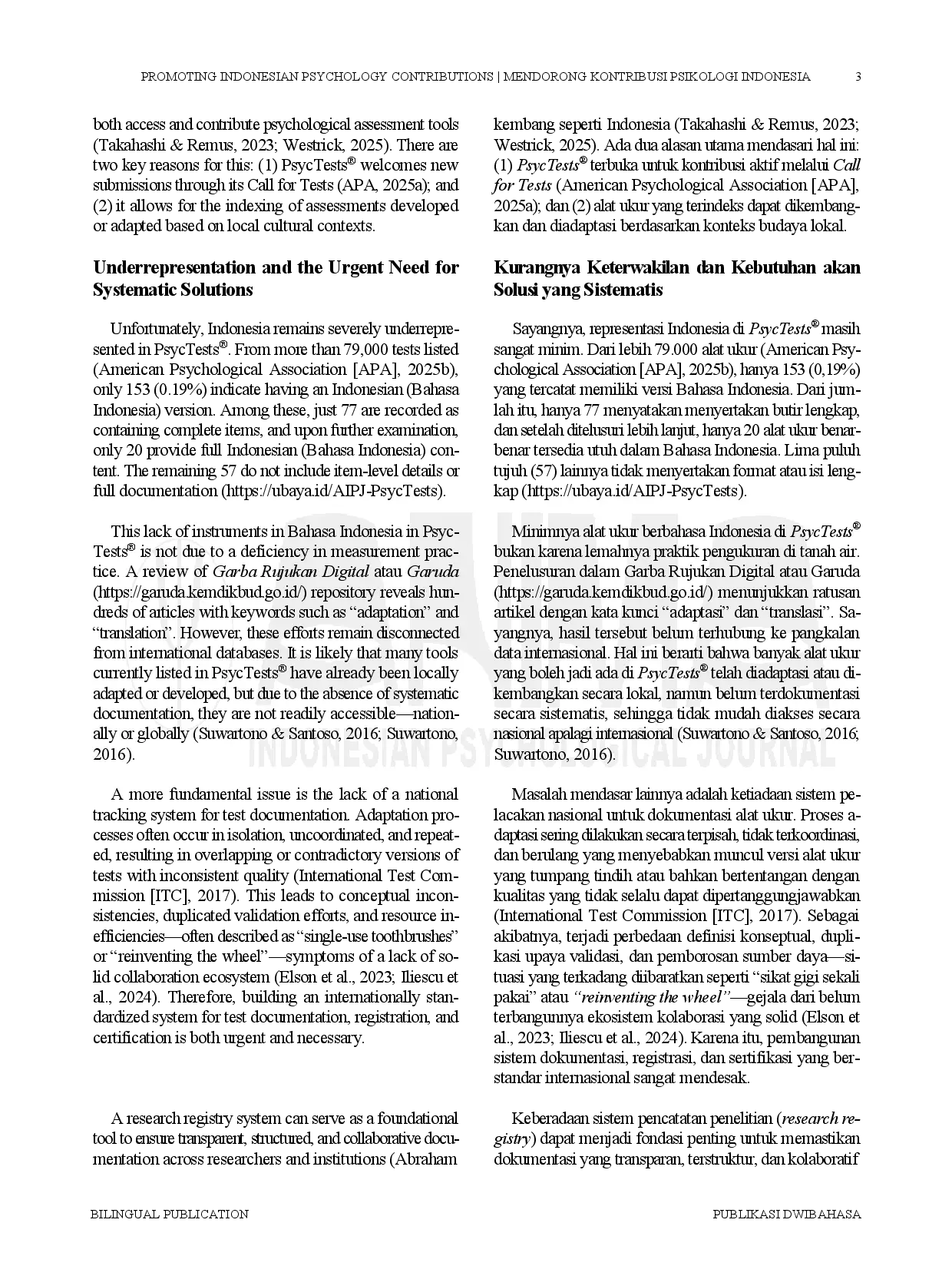 JURIS Dari Akses ke Aksi Mendorong Kontribusi Psikologi Indonesia Melalui APA PsycTests