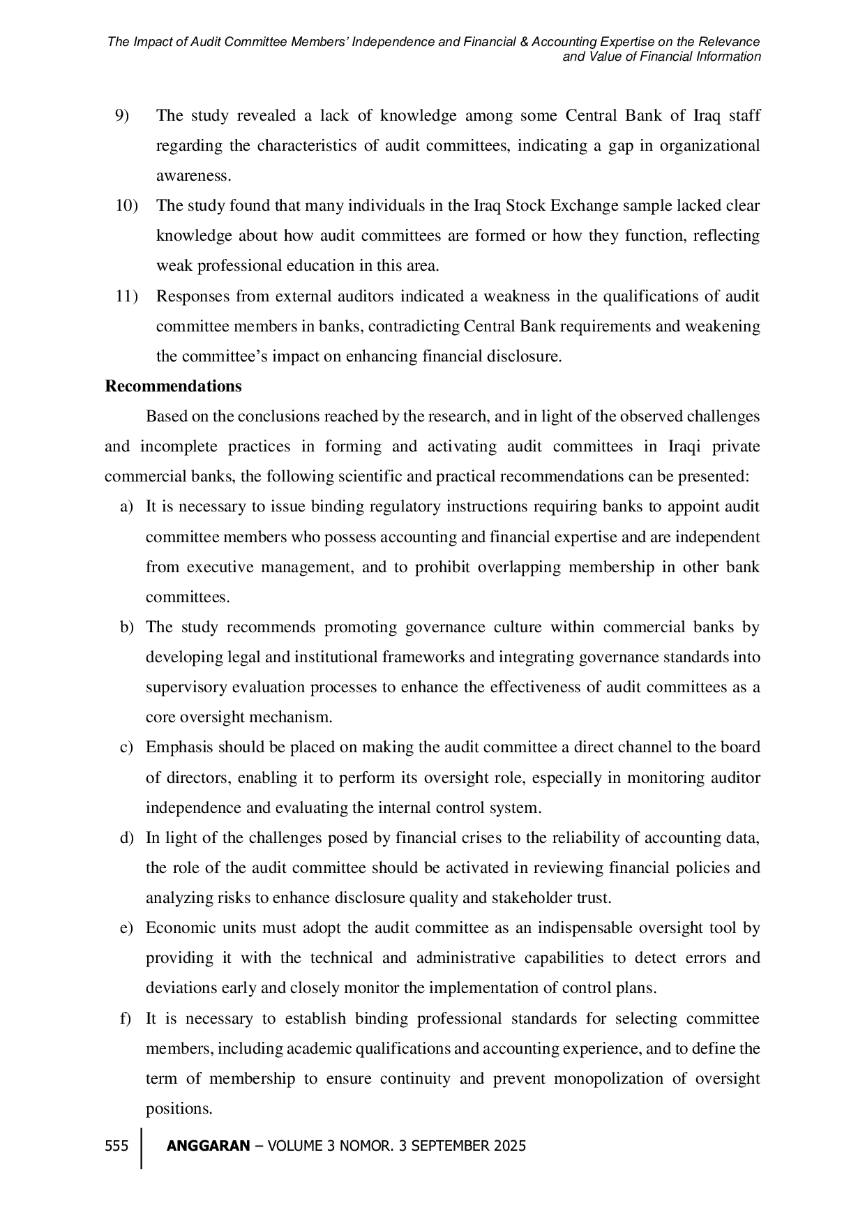 JURIS The Impact of Audit Committee Members Independence and Financial Accounting Expertise on the Relevance and Value of Financial Information