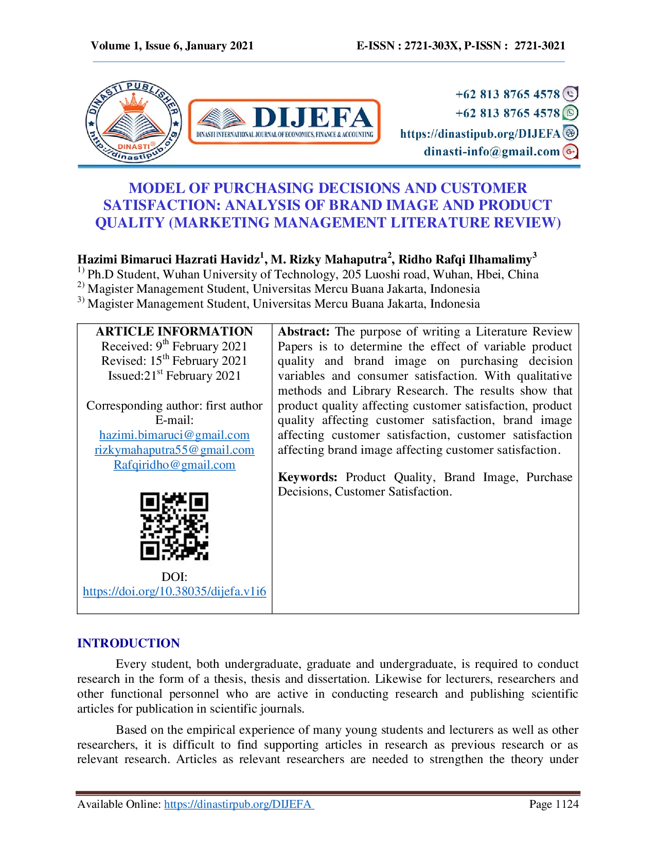 juris Model Of Purchasing Decisions And Customer Satisfaction Analysis Of Brand Image And Product Quality Marketing Management Literature Review