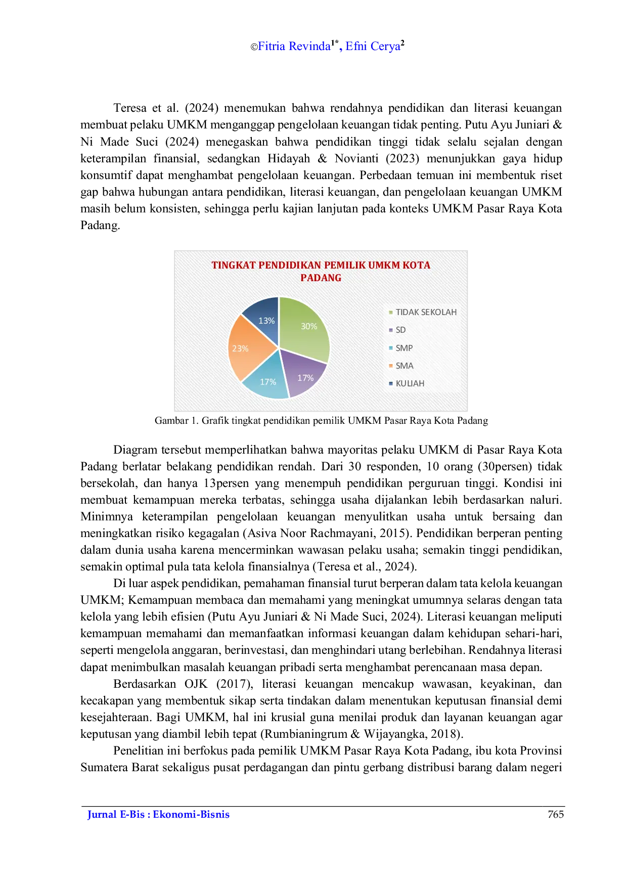 JURIS Tingkat Pendidikan dan Literasi Keuangan Terhadap Pengelolaan Keuangan Pemilik UMKM Pasar Raya Kota Padang