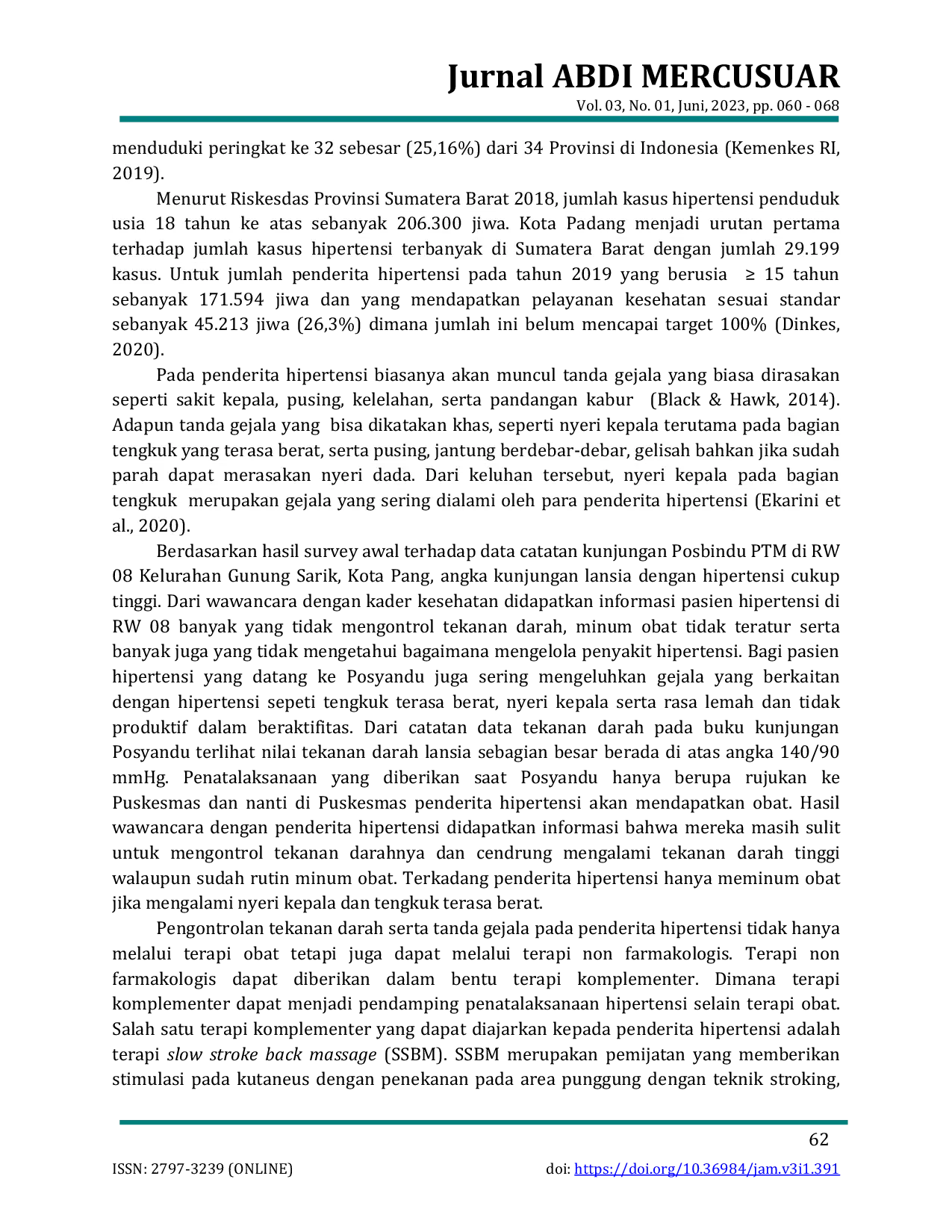 JURIS Pendekatan Terapi Komplementer untuk Penatalaksanaan Hipertensi