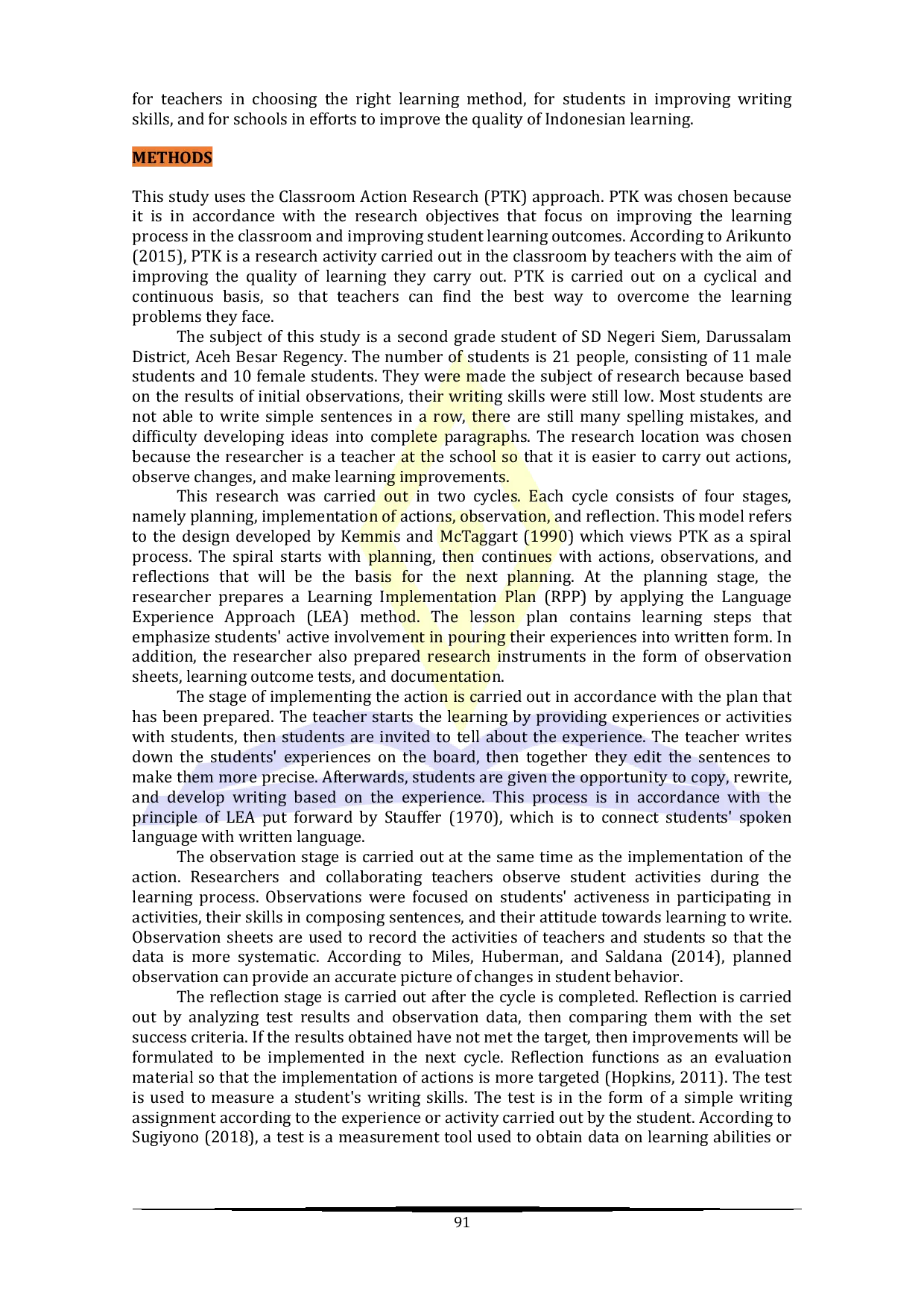 JURIS Implementation of the Language Experience Approach to Improve Students Writing Skills at SD Negeri Siem