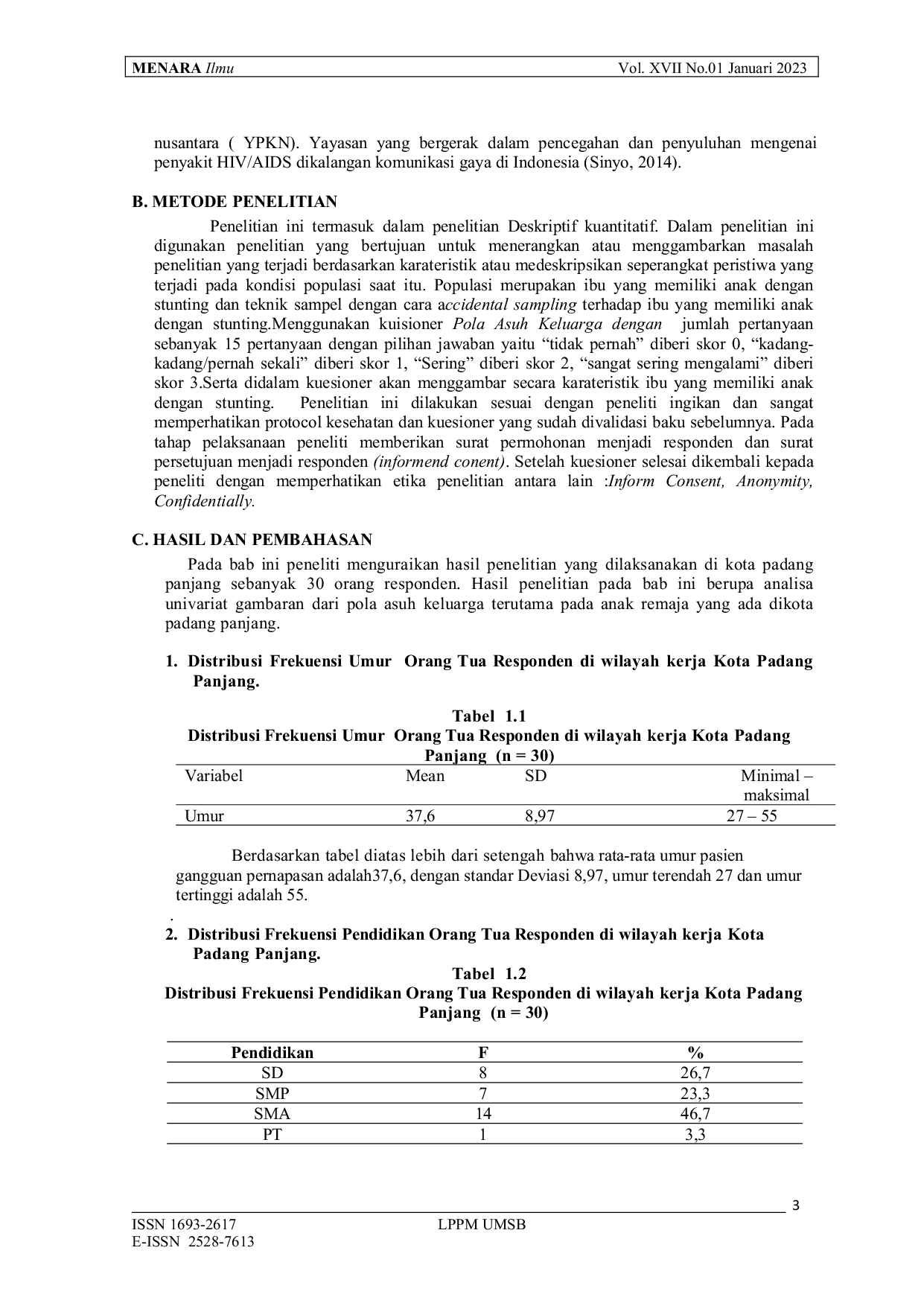 JURIS Gambaran Pola Asuh Keluarga Pada Anak Remaja Di Kota Padang Panjang