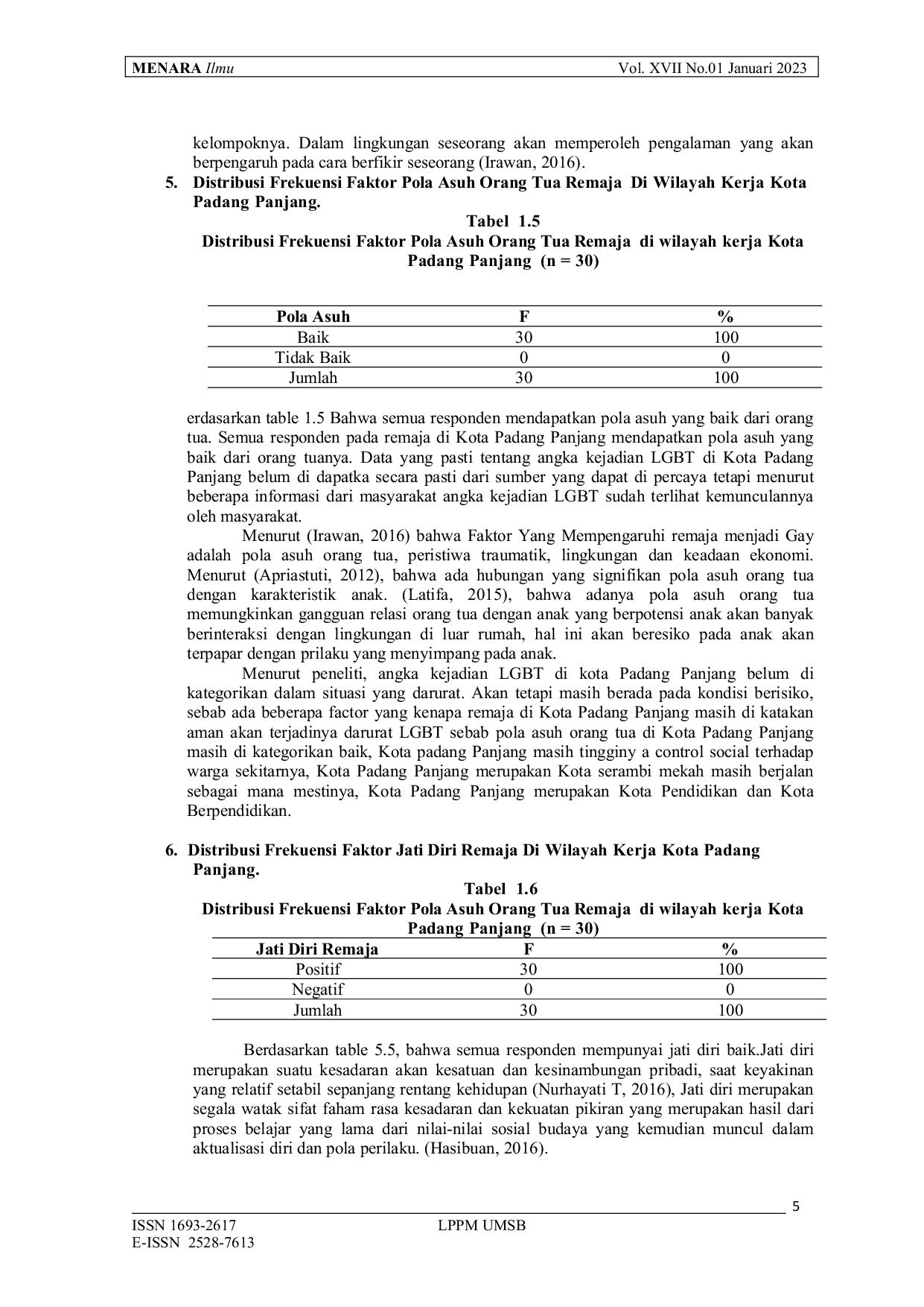 JURIS Gambaran Pola Asuh Keluarga Pada Anak Remaja Di Kota Padang Panjang