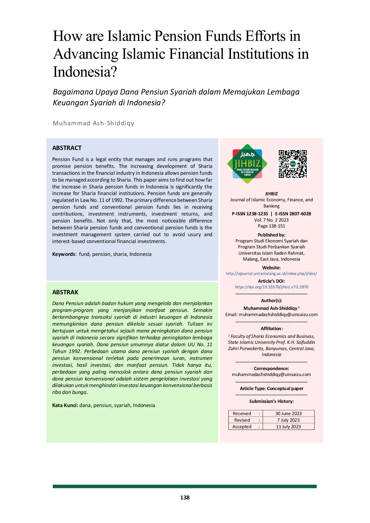 JURIS Bagaimana Upaya Dana Pensiun Syariah dalam Memajukan Lembaga Keuangan Syariah di Indonesia