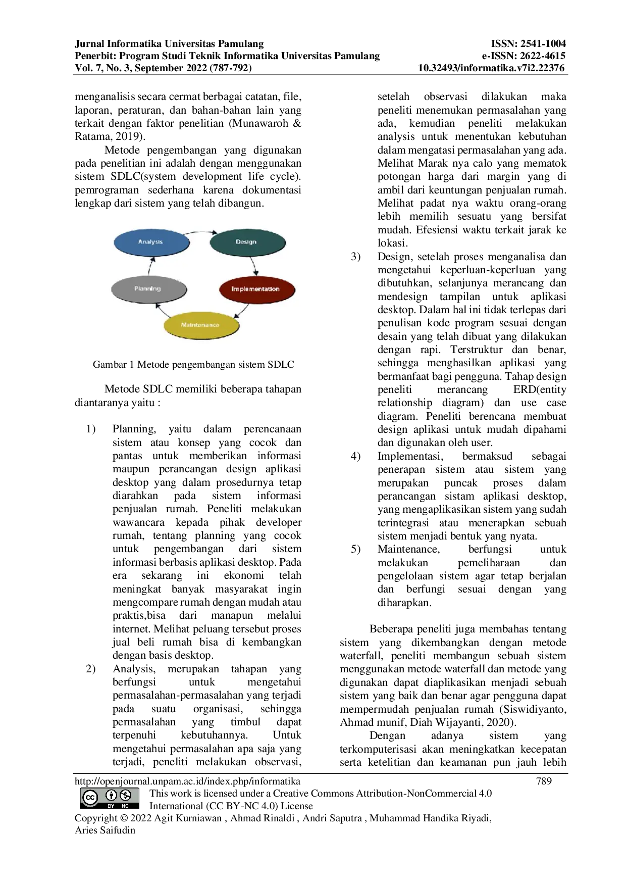 JURIS Pengembangan Aplikasi Penjualan Rumah Berbasis Dekstop dengan Metode Waterfall