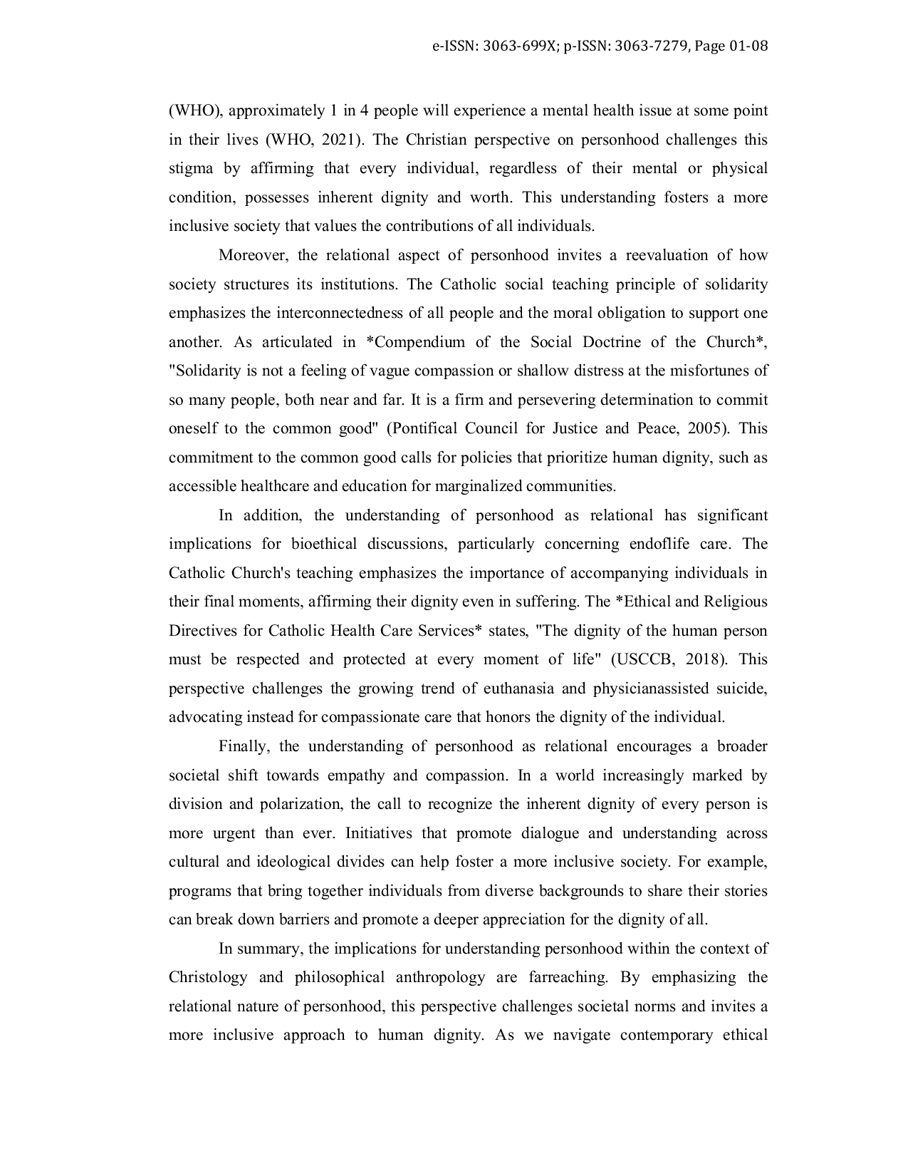 JURIS Christology and Philosophical Anthropology Understanding Human Dignity
