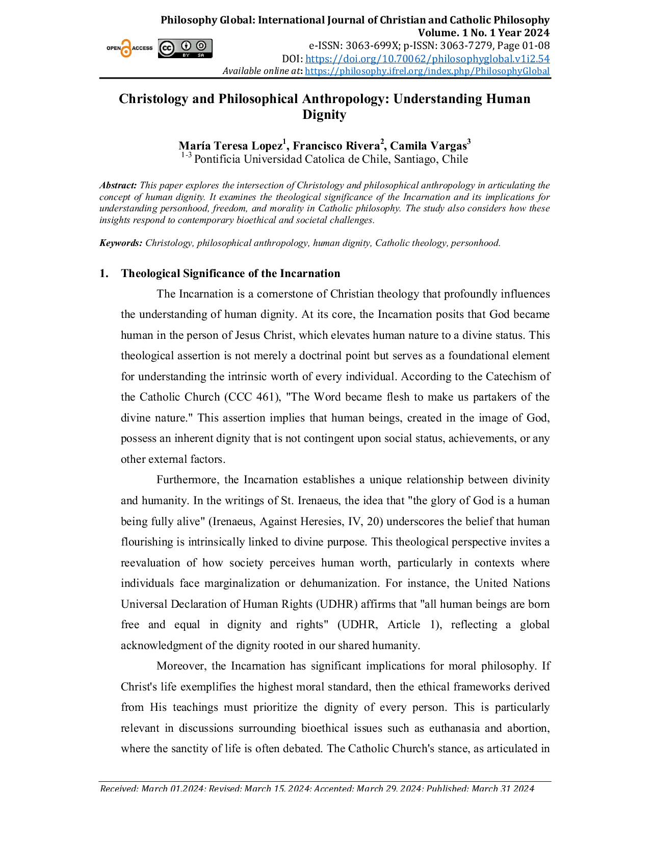 JURIS Christology and Philosophical Anthropology Understanding Human Dignity