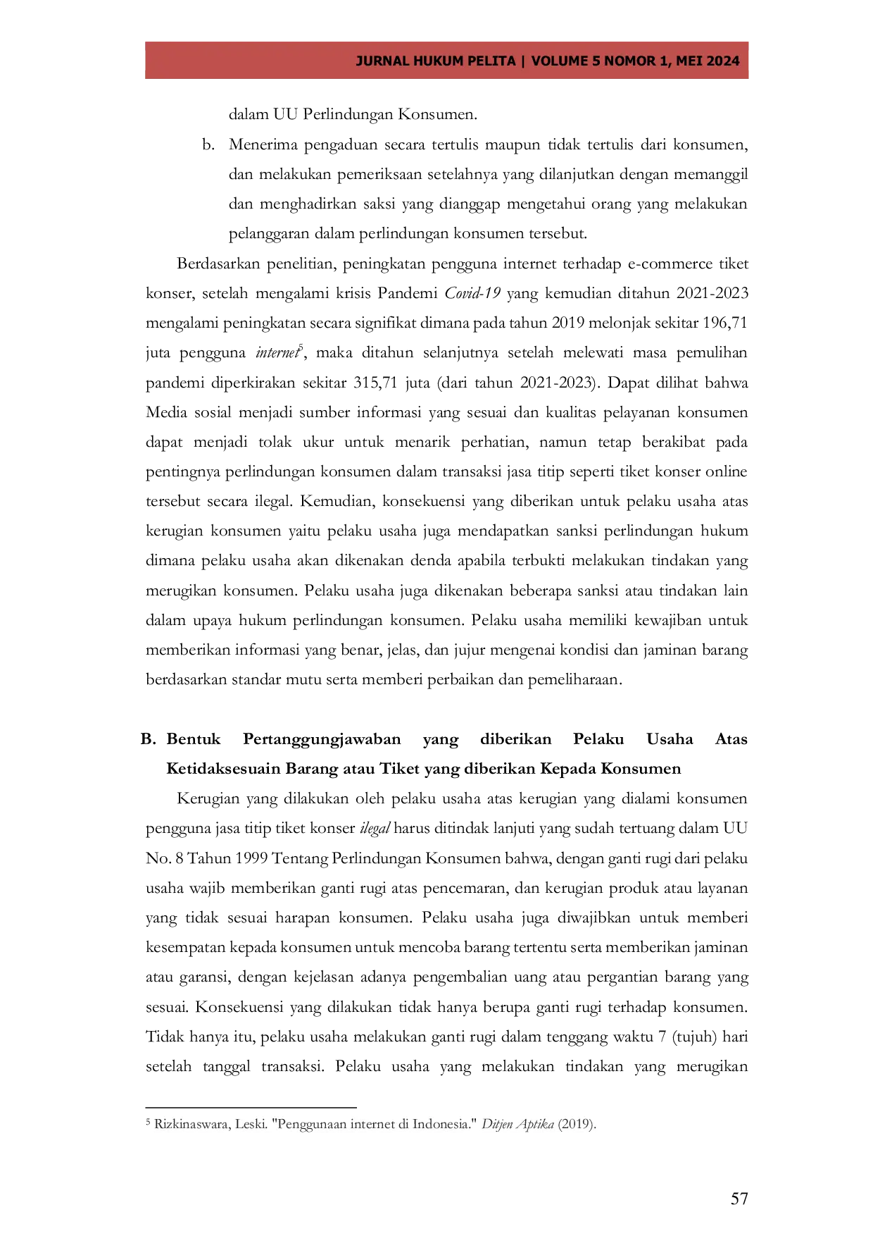 JURIS Penegakan Hukum Jasa Titip Jastip Tiket Konser Melalui Website Ilegal Dalam Perspektif Hukum Perlindungan Konsumen