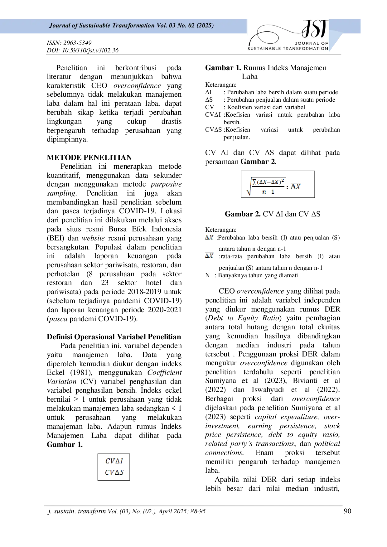 JURIS CEO Overconfidence dan Manajemen Laba Sebelum dan Sesudah Pandemi COVID 19