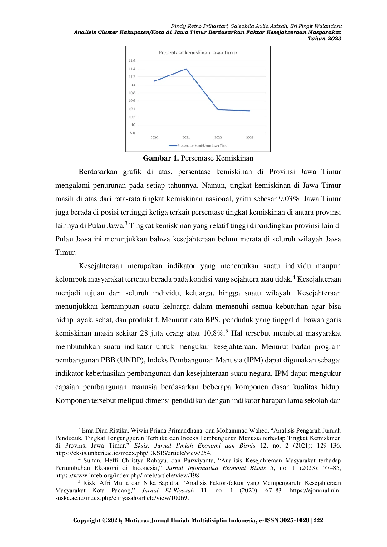 JURIS Analisis Cluster Kabupaten Kota di Jawa Timur Berdasarkan Faktor Kesejahteraan Masyarakat Tahun 2023