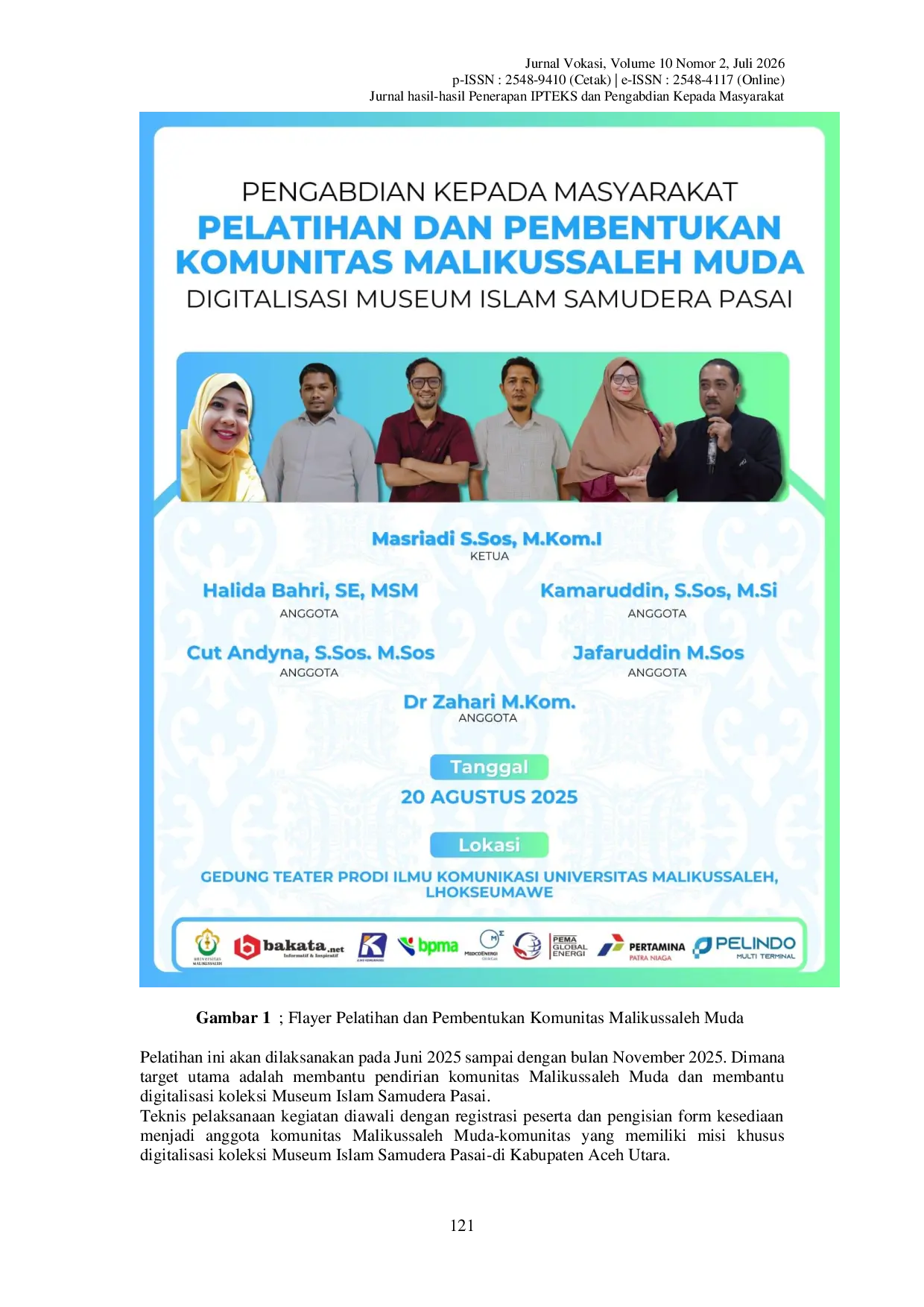 JURIS Pelatihan dan Pembentukan Komunitas Malikussaleh Muda Digitalisasi Museum Islam Samudera Pasai