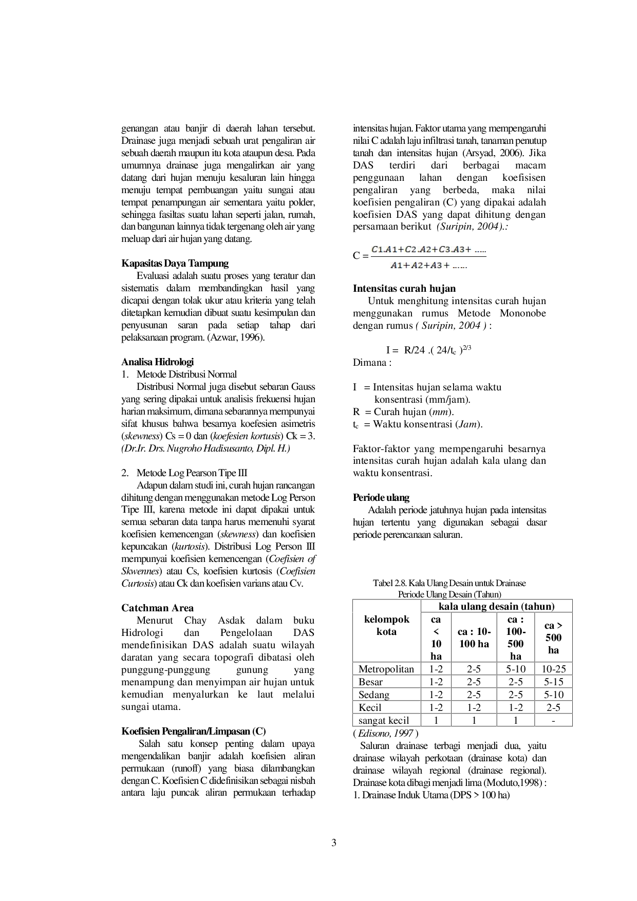 JURIS Perencanaan Saluran Drainase Ekonomis Jalan Parikesit II Kelurahan Rawa Makmur Kecamatan Palaran Kota Samarinda