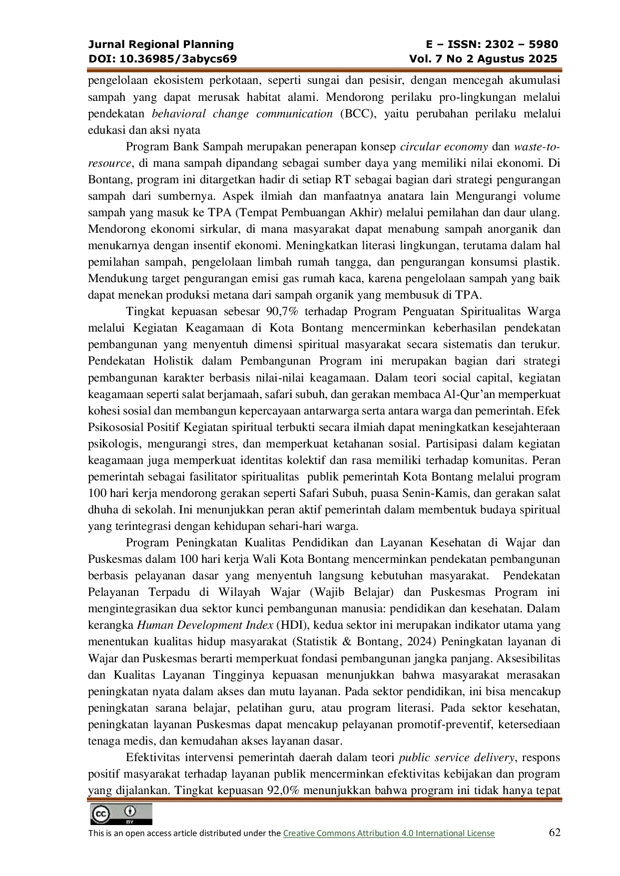 JURIS Evaluasi Kepuasan Masyarakat terhadap Program 100 Hari Pemerintah Kota Bontang Perspektif Partisipasi dan Pengelolaan Publik Tahun 2025