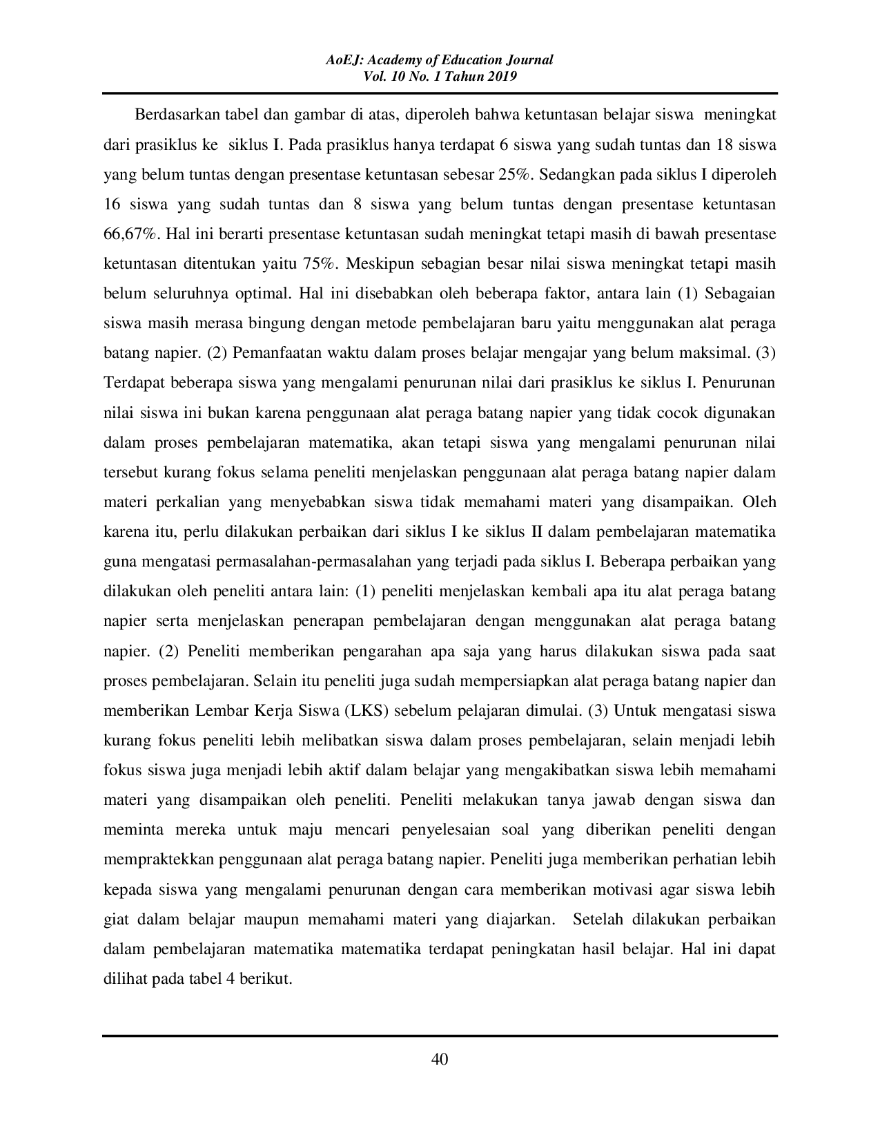 JURIS Pemanfaatan Alat Peraga Batang Napier Dalam Pembelajaran Operasi Perkalian Sebagai Upaya Meningkatkan Hasil Belajar Matematika