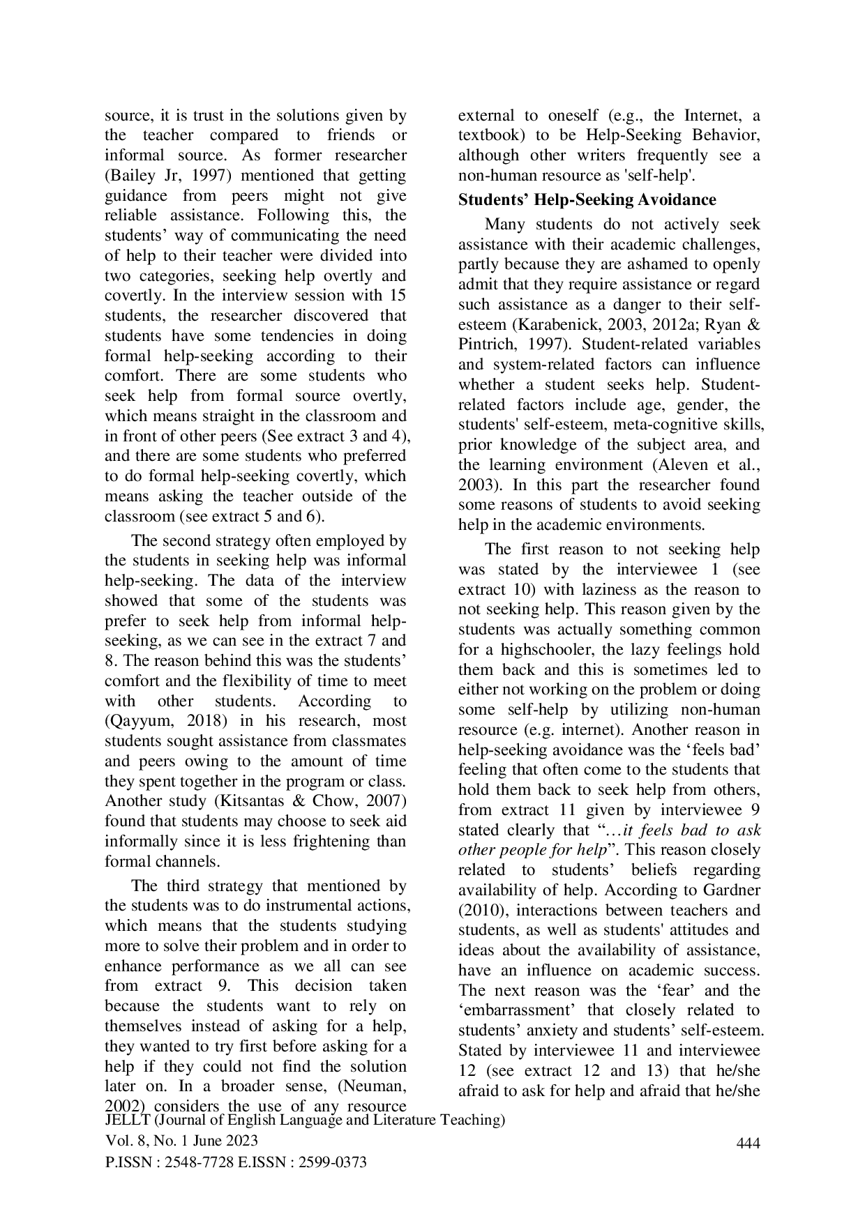 JURIS MENJELAJAHI PERILAKU PENCARIAN BANTUAN AKADEMIK SISWA DAN HUBUNGANNYA DENGAN PRESTASI BAHASA INGGRIS SISWA