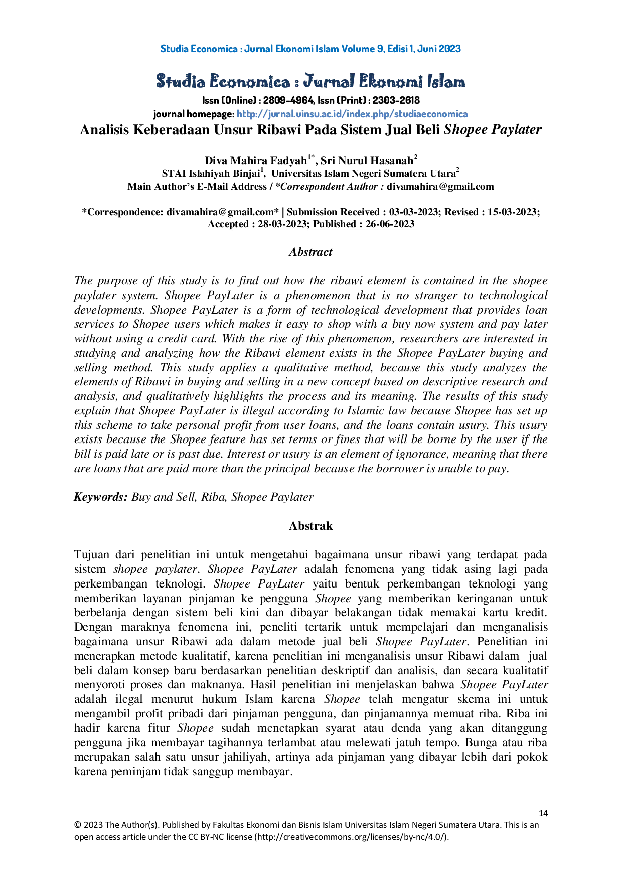 JURIS Analisis Keberadaan Unsur Ribawi Pada Sistem Jual Beli Shopee Paylater