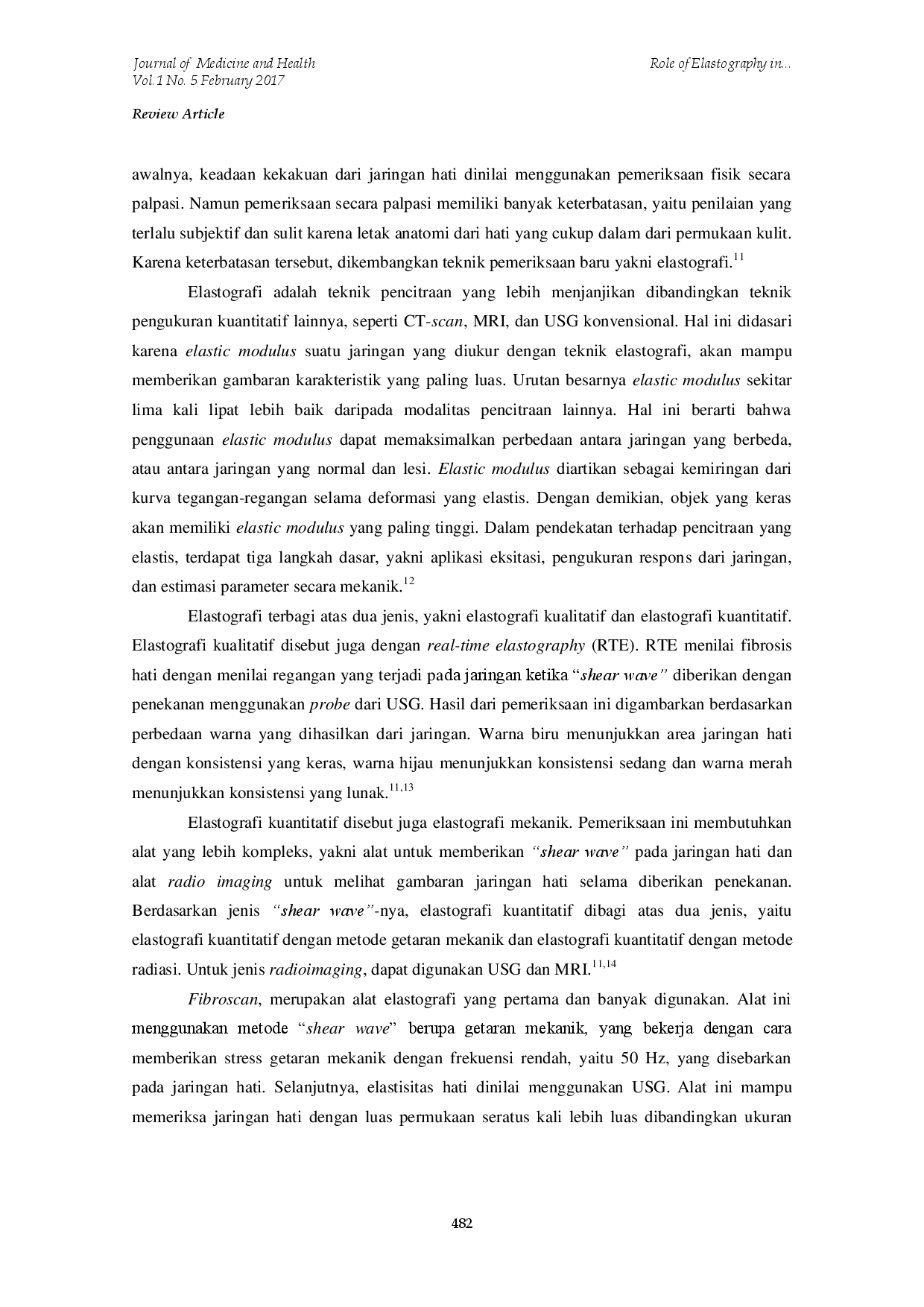 juris Role of Elastography in Early Detection of Liver Cirrhosis