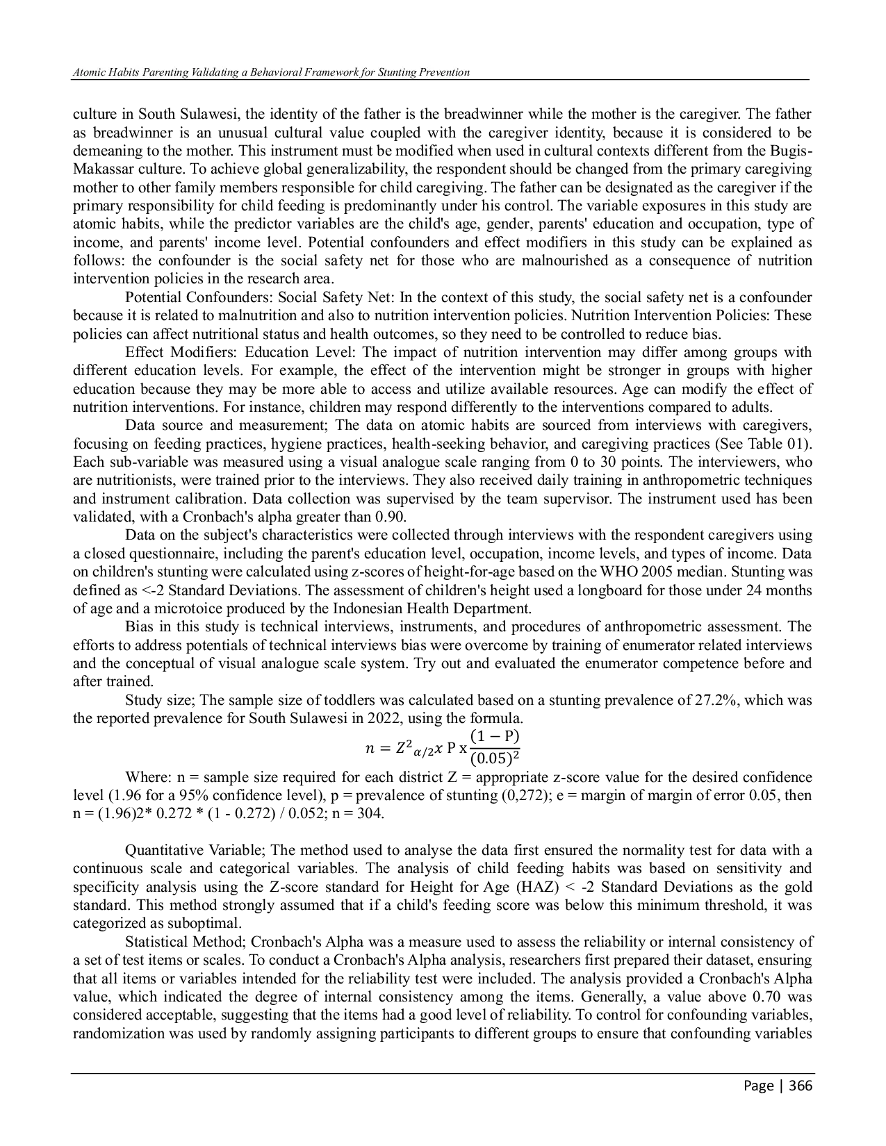 JURIS Atomic Habits Parenting Validating a Behavioral Framework for Stunting Prevention