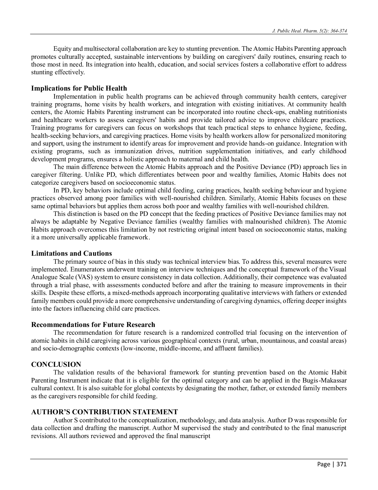 JURIS Atomic Habits Parenting Validating a Behavioral Framework for Stunting Prevention