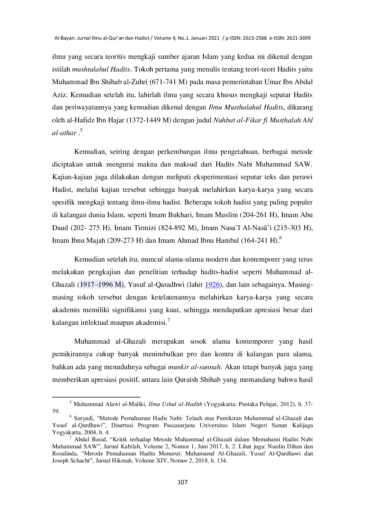 JURIS Metode Pemahaman Hadist Menurut Muhammad Al Ghazali