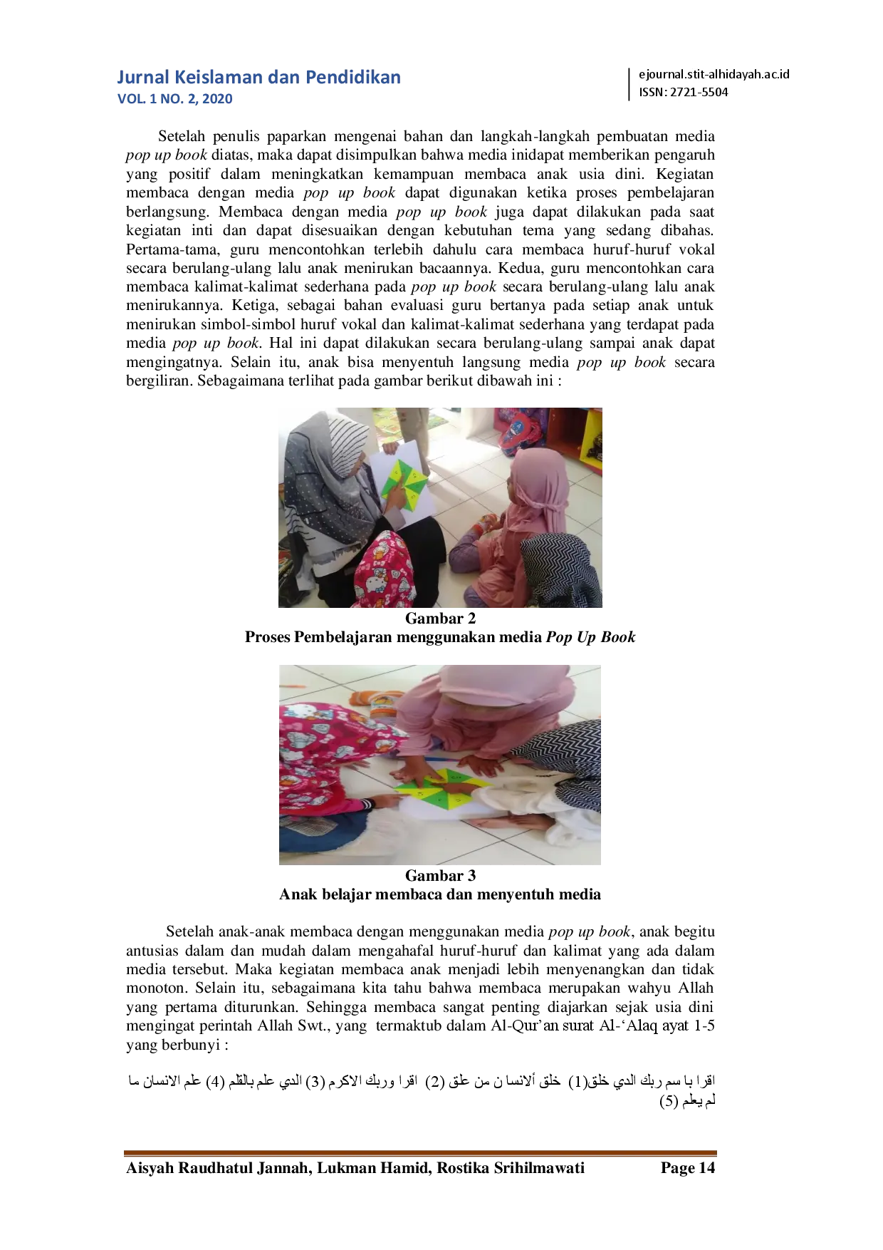 juris Media Pop Up Book Untuk Meningkatkan Kemampuan Membaca Pada Anak Usia Dini