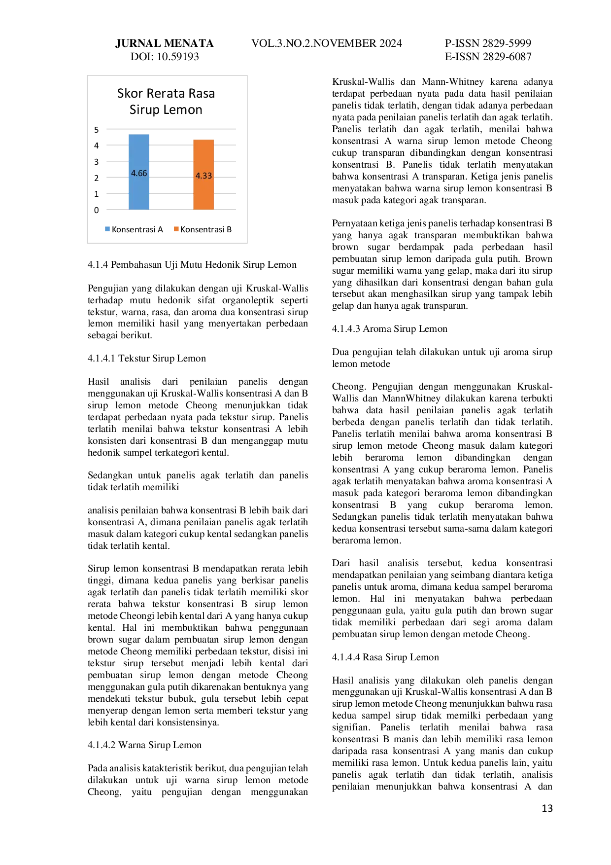JURIS Eksperimen Perbandingan Penggunaan Gula Putih dan Brown Sugar dalam Pembuatan Sirup Lemon dengan Metode Cheong