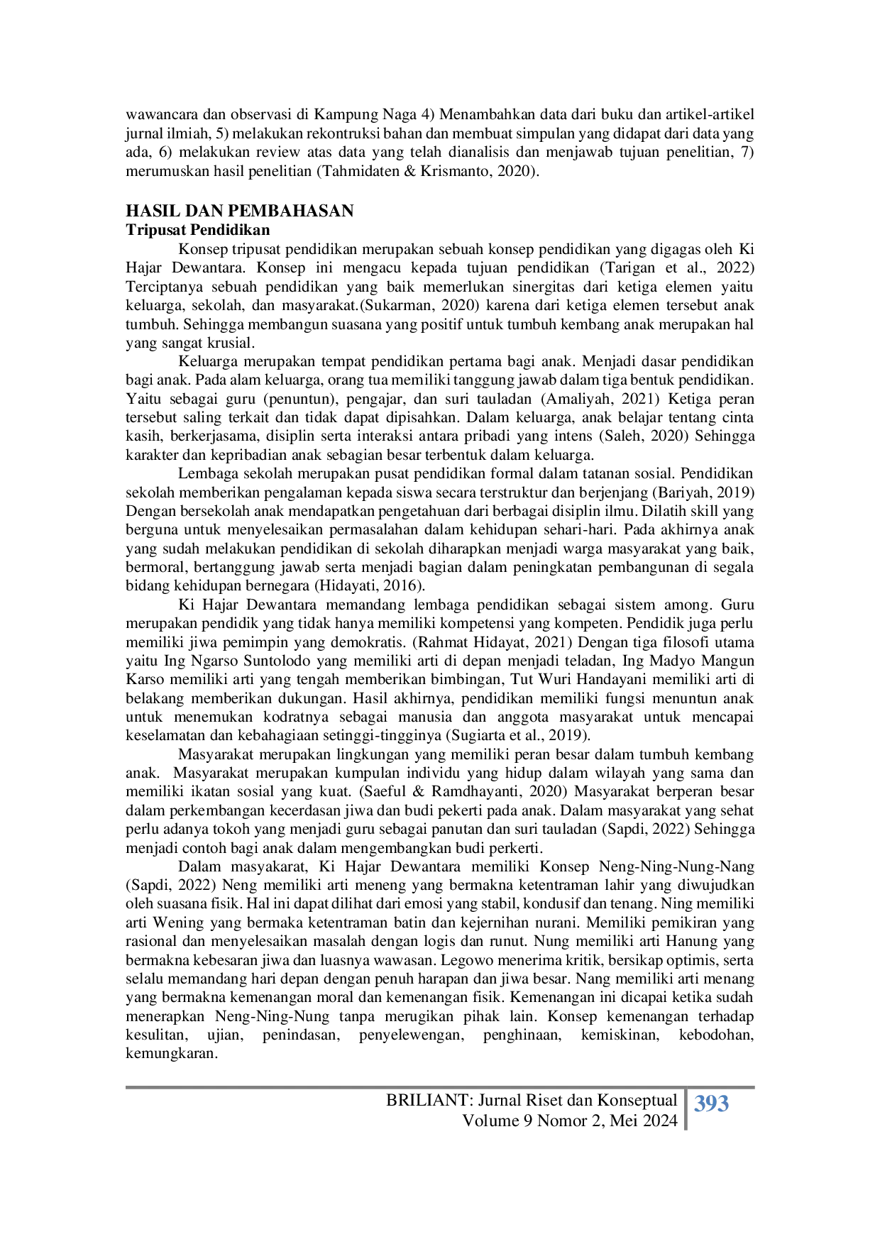 JURIS Analisis Praktik Pendidikan di Kampung Naga Berdasarkan Konsep Tripusat Pendidikan Ki Hajar Dewantara