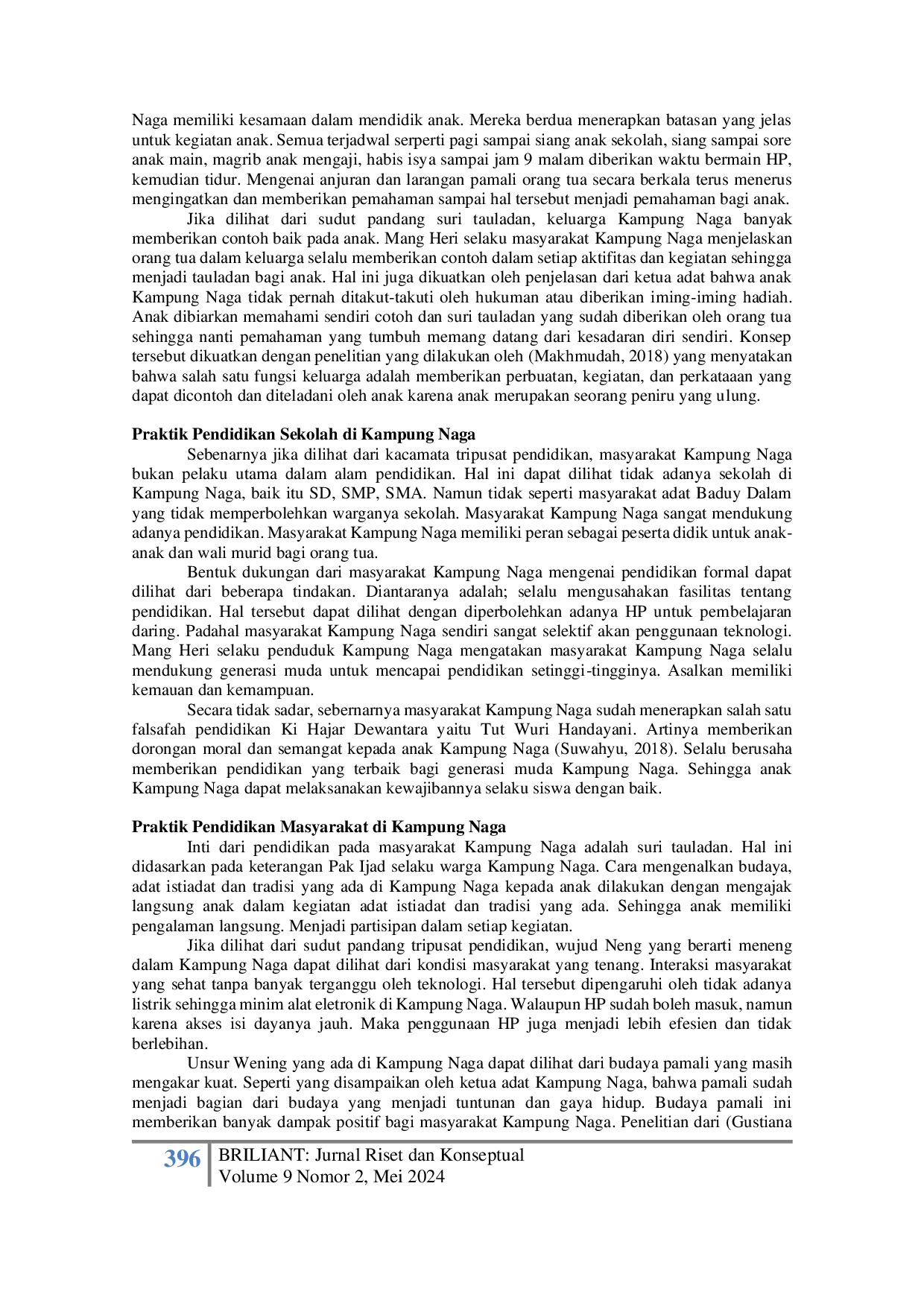 JURIS Analisis Praktik Pendidikan di Kampung Naga Berdasarkan Konsep Tripusat Pendidikan Ki Hajar Dewantara