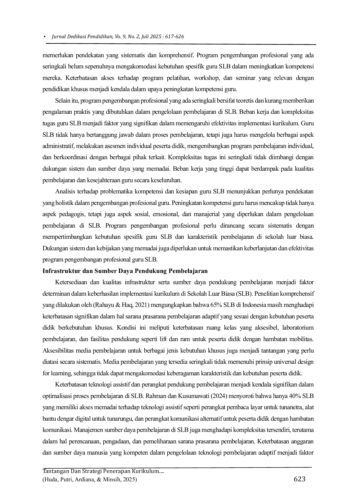 JURIS Tantangan Dan Strategi Penerapan Kurikulum Tingkat Sekolah Dasar Di Sekolah Luar Biasa