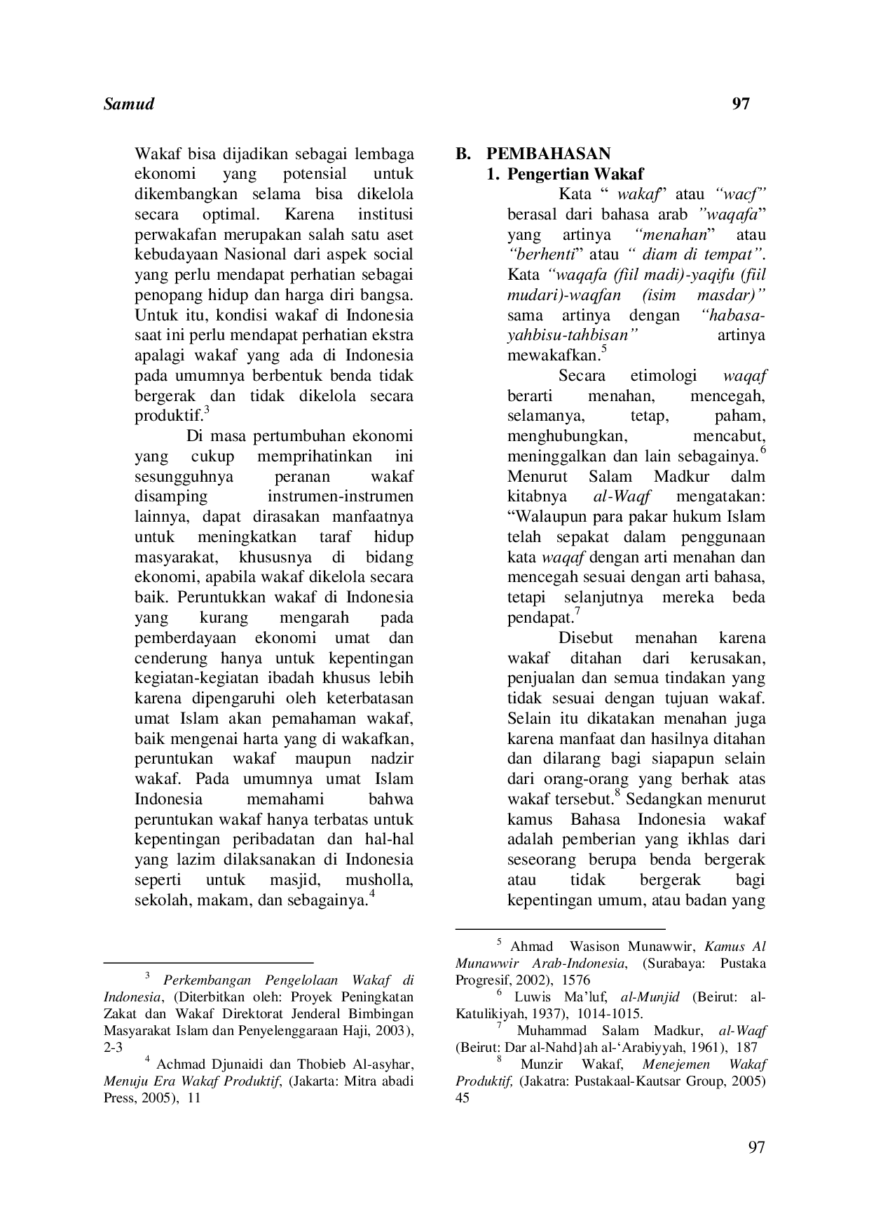 JURIS Pembaharuan Hukum Islam Dalam Pemberdayaan Wakaf Produktif Terhadap Kesejahteraan Masyarakat