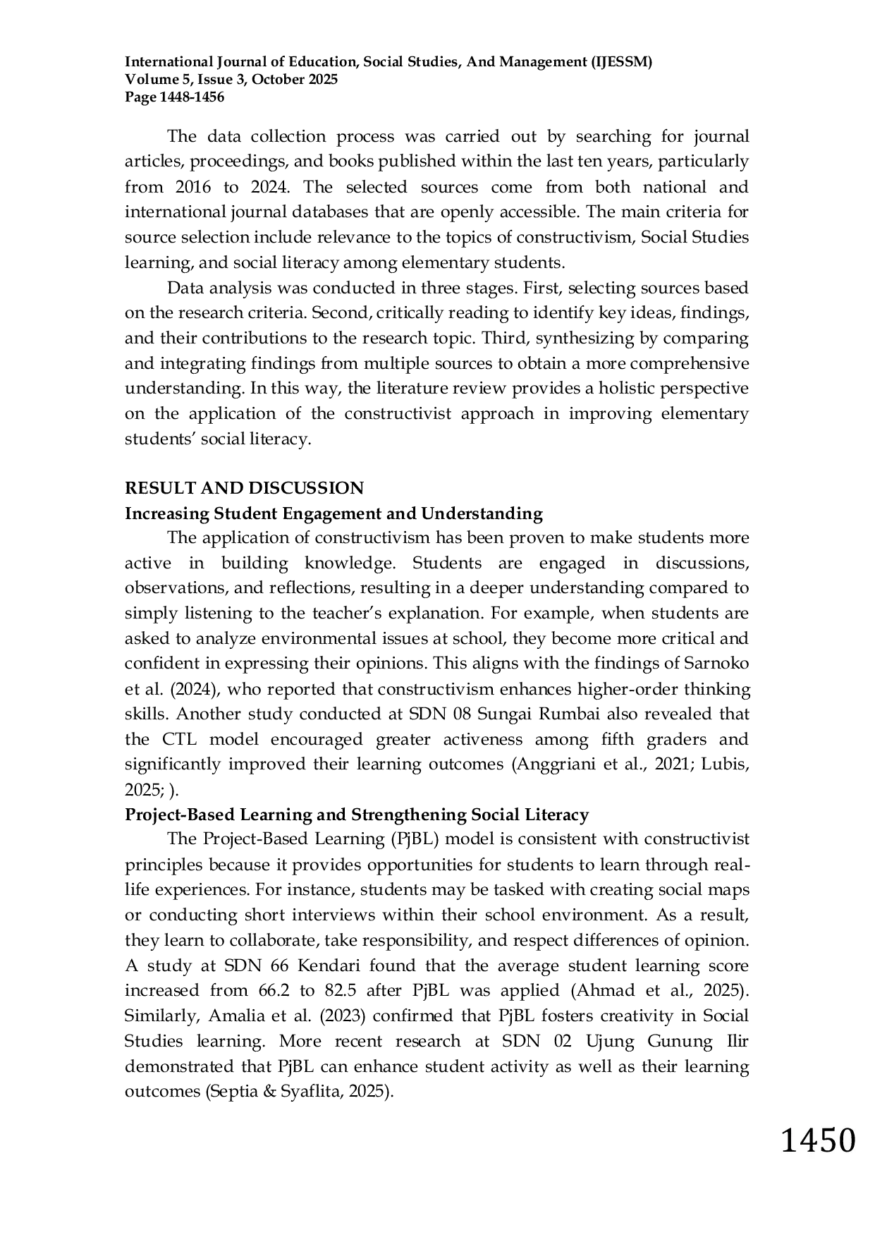 JURIS The Constructivist Approach in Social Studies Learning to Develop Social Literacy in Elementary School Students