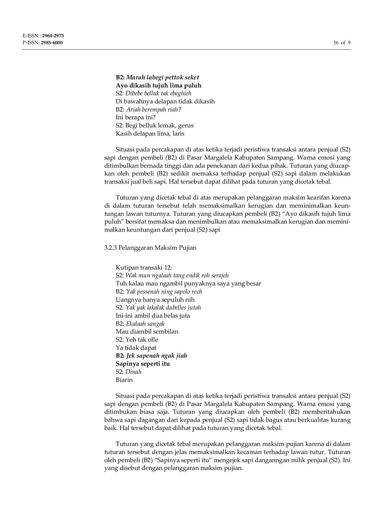 JURIS Analisis Tindak Tutur Dalam Transaksi Jual Beli Sapi Di Pasar Margalela Kabupaten Sampang