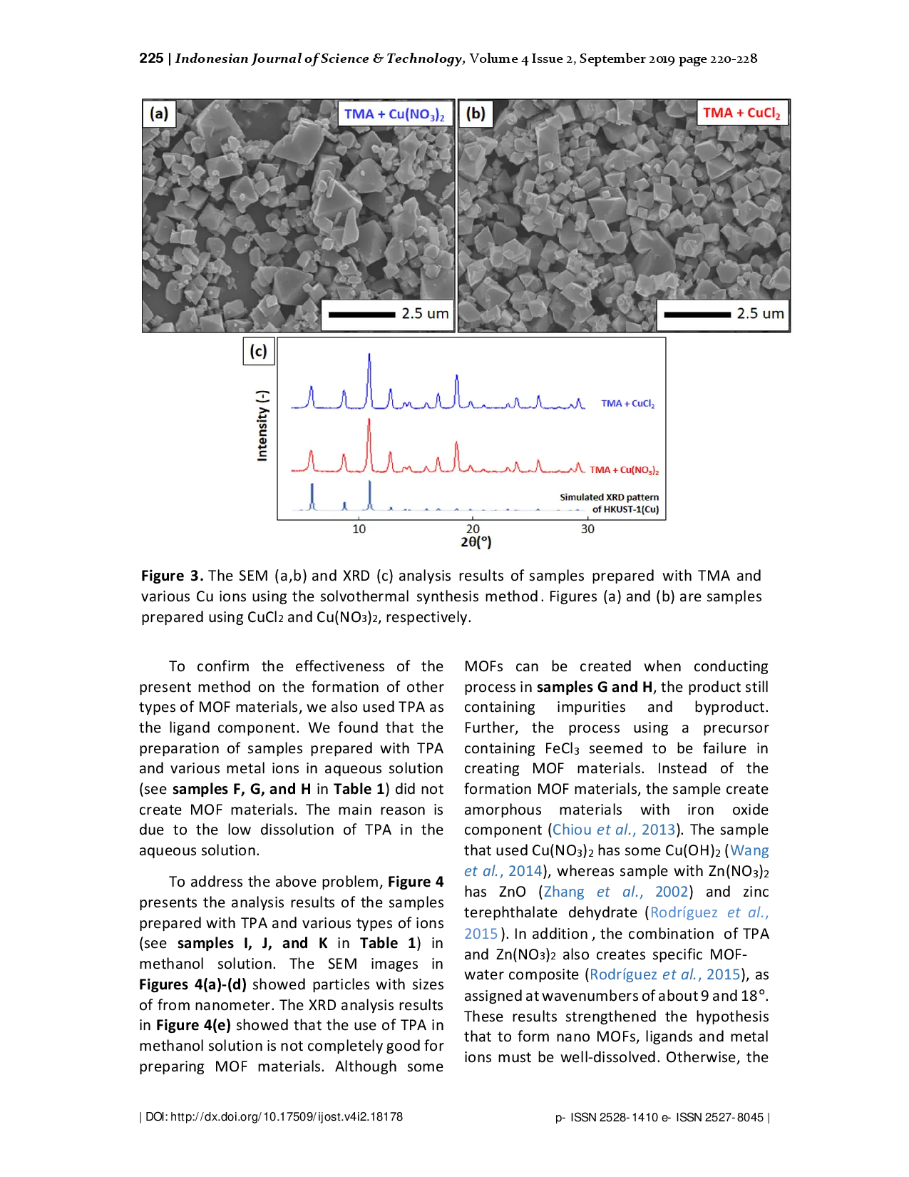 juris Nano Metal Organic Framework Particles i e MIL 100 Fe HKUST 1 Cu Cu TPA and MOF 5 Zn using a solvothermal process
