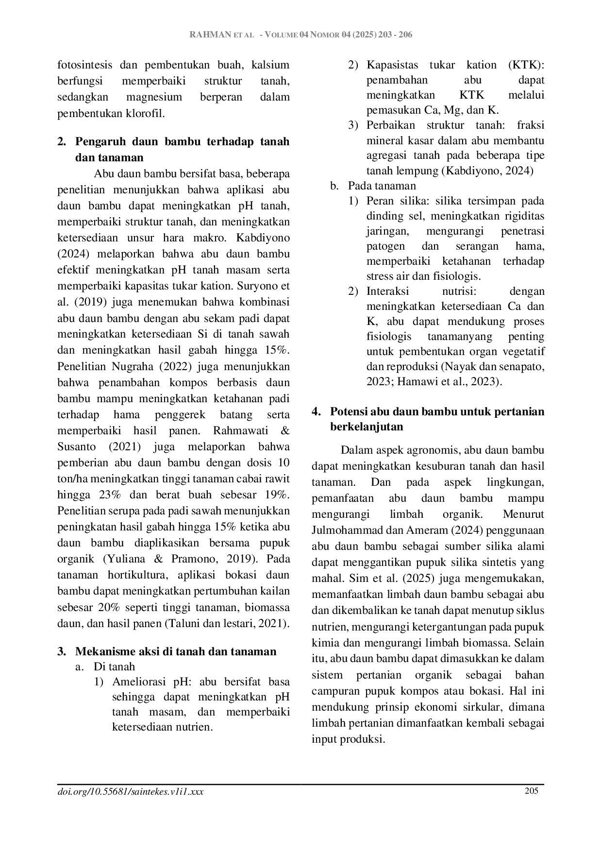 JURIS Peran Abu Daun Bambu Dalam Meningkatkan Kesuburan Tanah Dan Produktivitas Tanaman