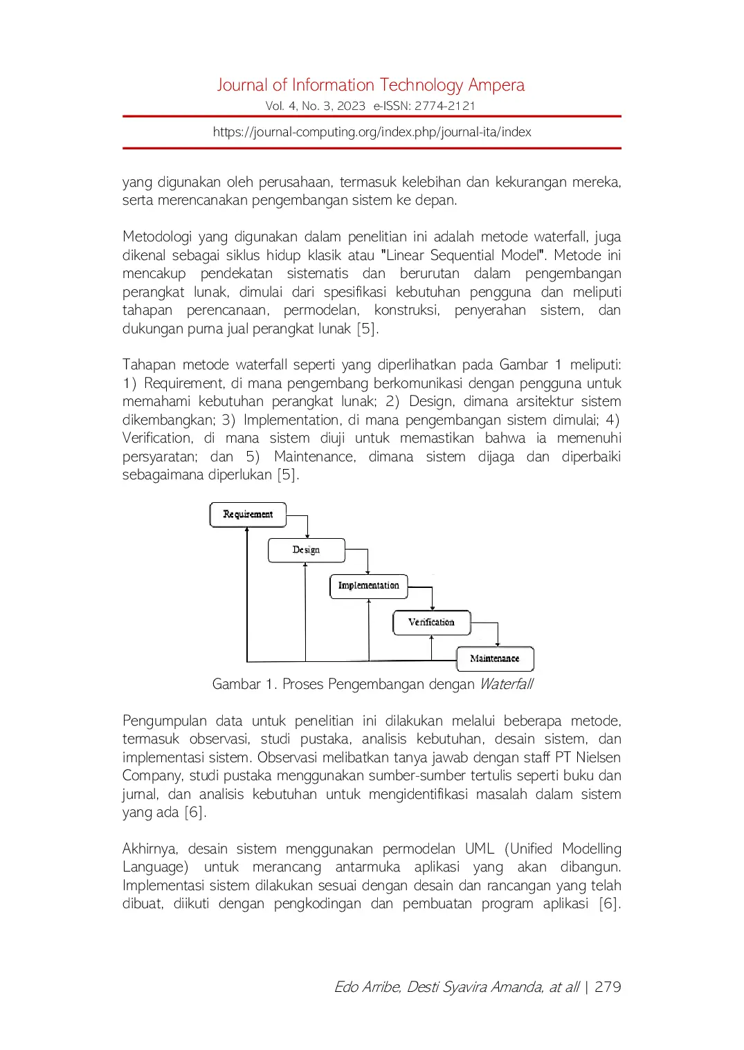 JURIS Perancangan Sistem Informasi Absensi Menggunakan Metode Waterfall Studi Kasus PT Nielsen Company