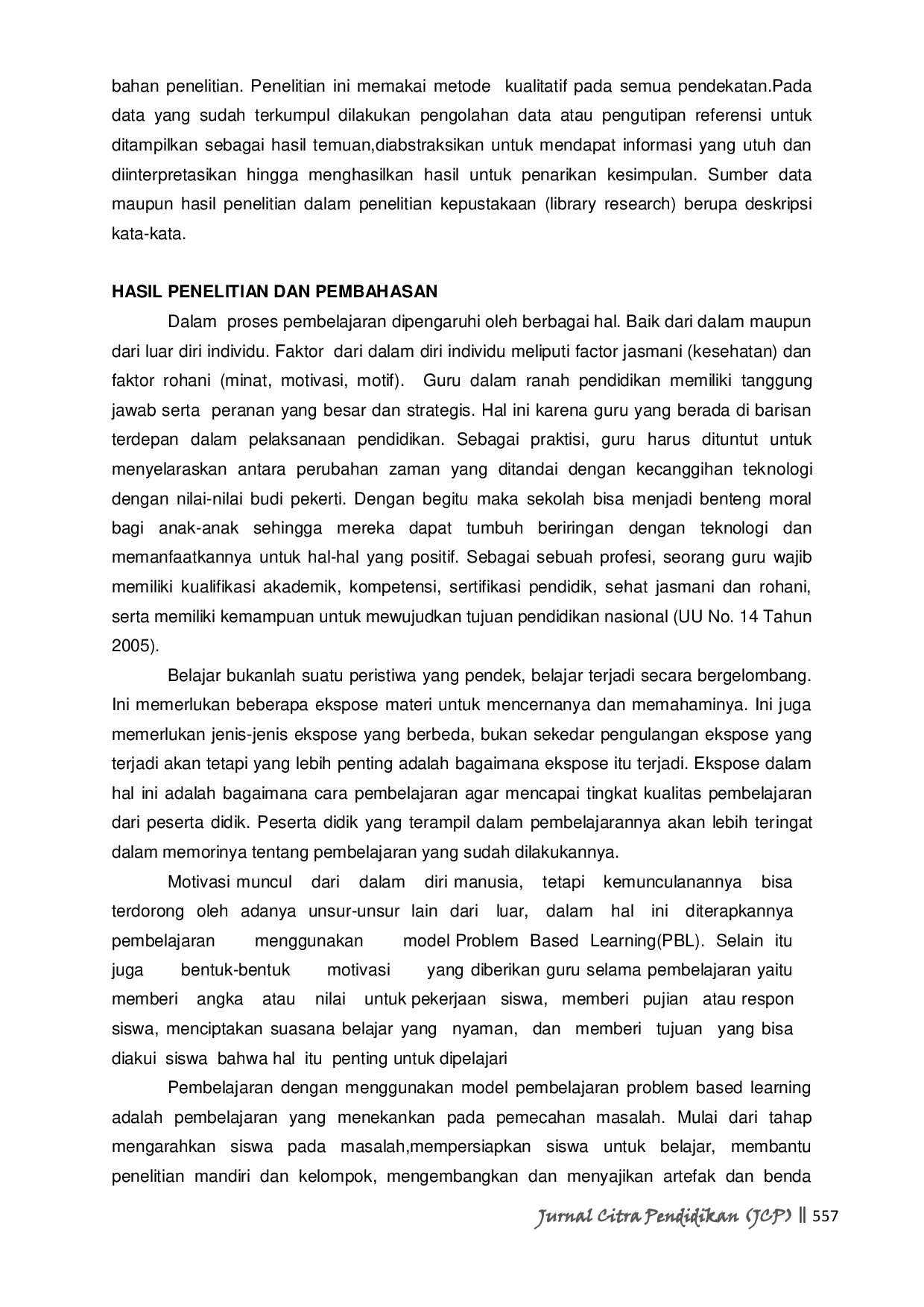 JURIS Peningkatan Motivasi Belajar dengan Penerapan Model Pembelajaran Problem Based Learning