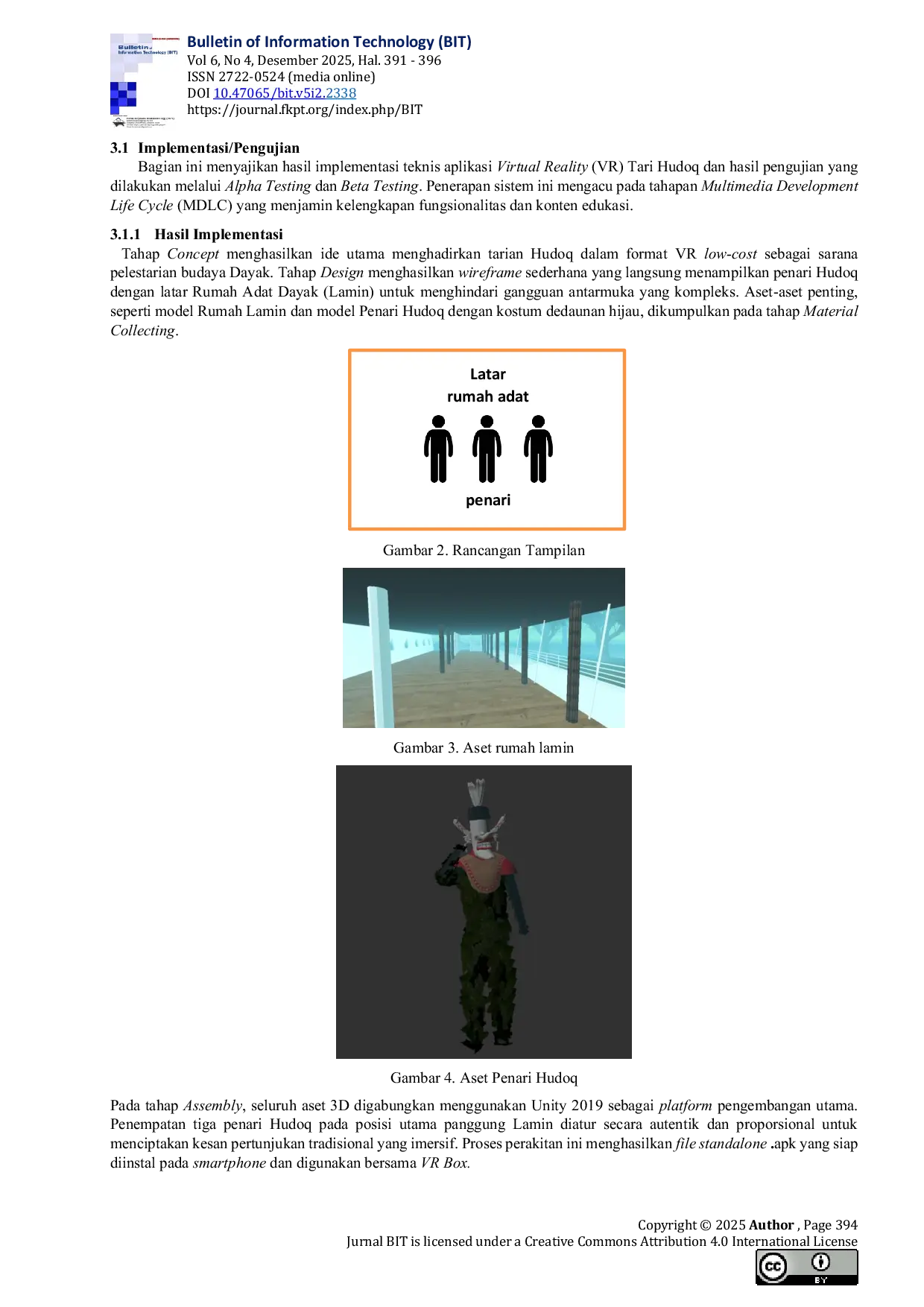 JURIS Pengenalan Tarian Adat Dayak Hudoq Melalui Media Virtual Reality Untuk Pelestarian Budaya