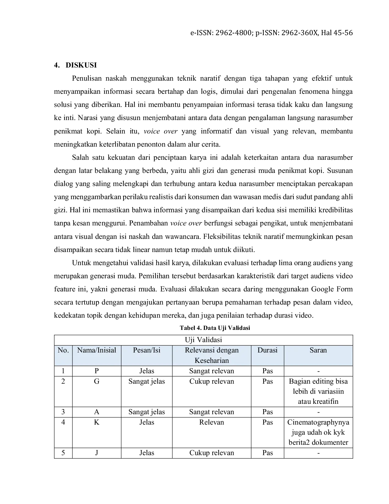 JURIS Penerapan Teknik Naratif dalam Penulisan Naskah Video Feature Kopi Nikmat Tantangan Hidup Sehat