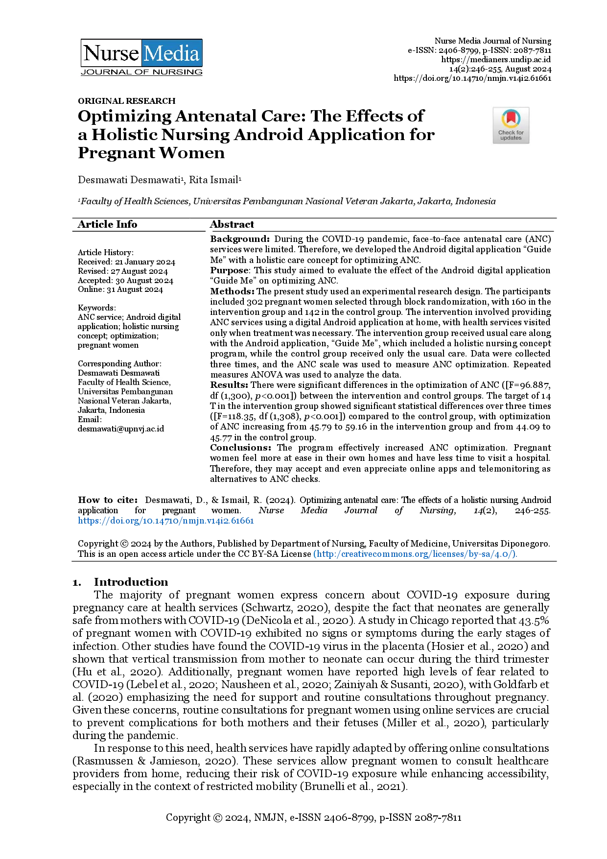 juris Optimizing Antenatal Care The Effects of a Holistic Nursing Android Application for Pregnant Women