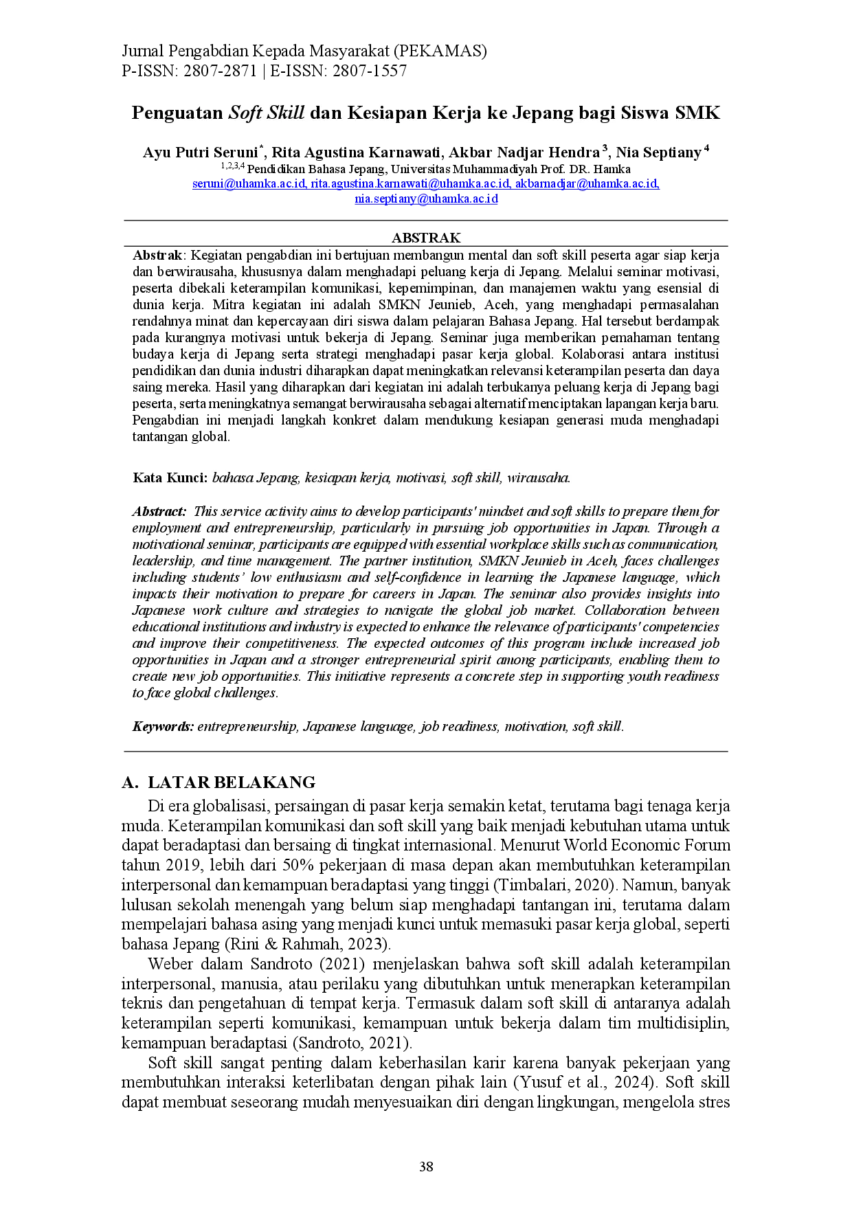 juris Penguatan Soft Skill dan Kesiapan Kerja ke Jepang bagi Siswa SMK